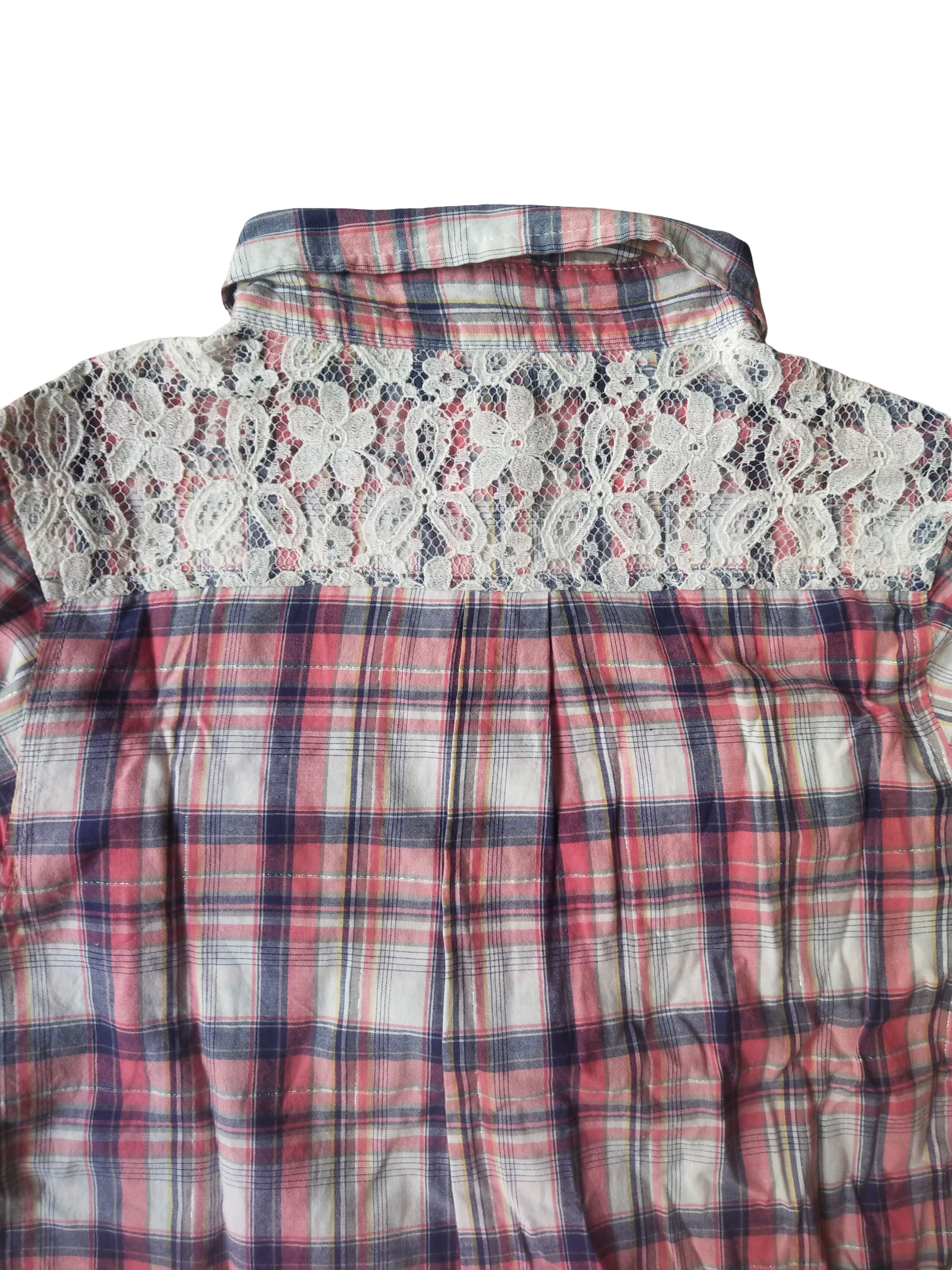 Fiorucci 2000s Fiorucci Plaid Lace Shirt Fairy Grunge Coquette Y2K Size S / US 4 / IT 40 - 6 Thumbnail