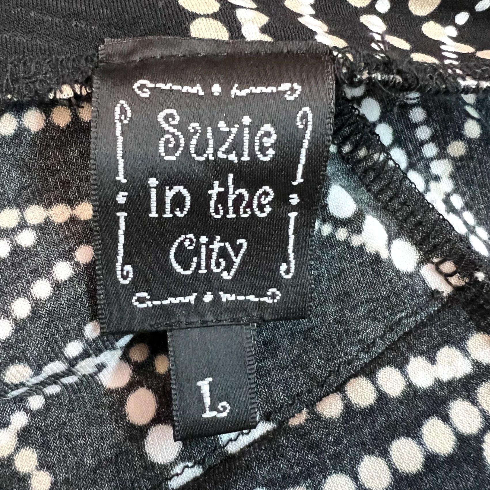Vintage Suzie In The City Dotted Print Stretch Casual Black A Line Skirt Womens Size L Size 36" / US 14 / IT 50 - 7 Thumbnail