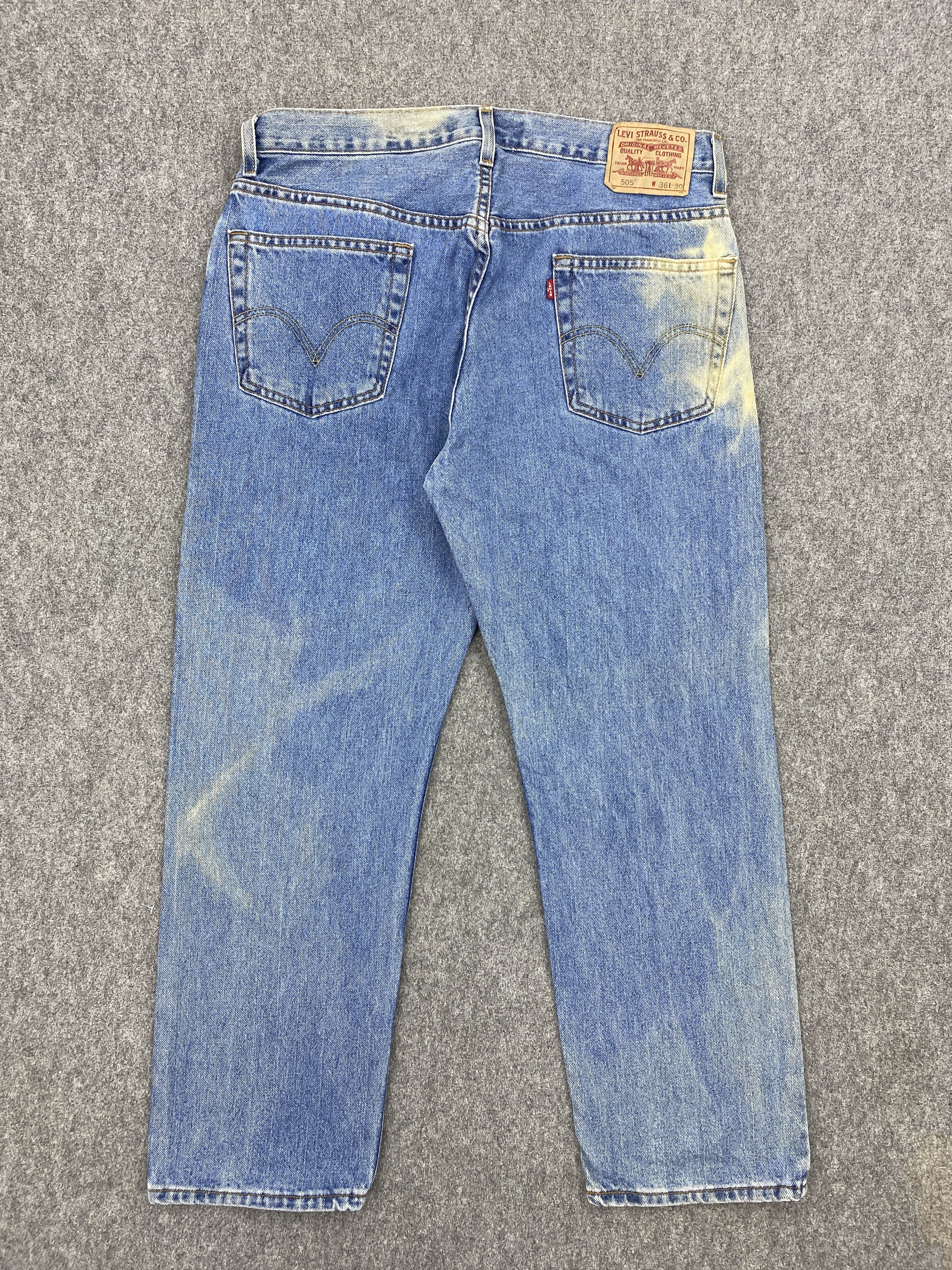 Levi's Vintage Levis 505 Bleach Faded Blue Denim DP2624 Size US 33 - 3 Thumbnail