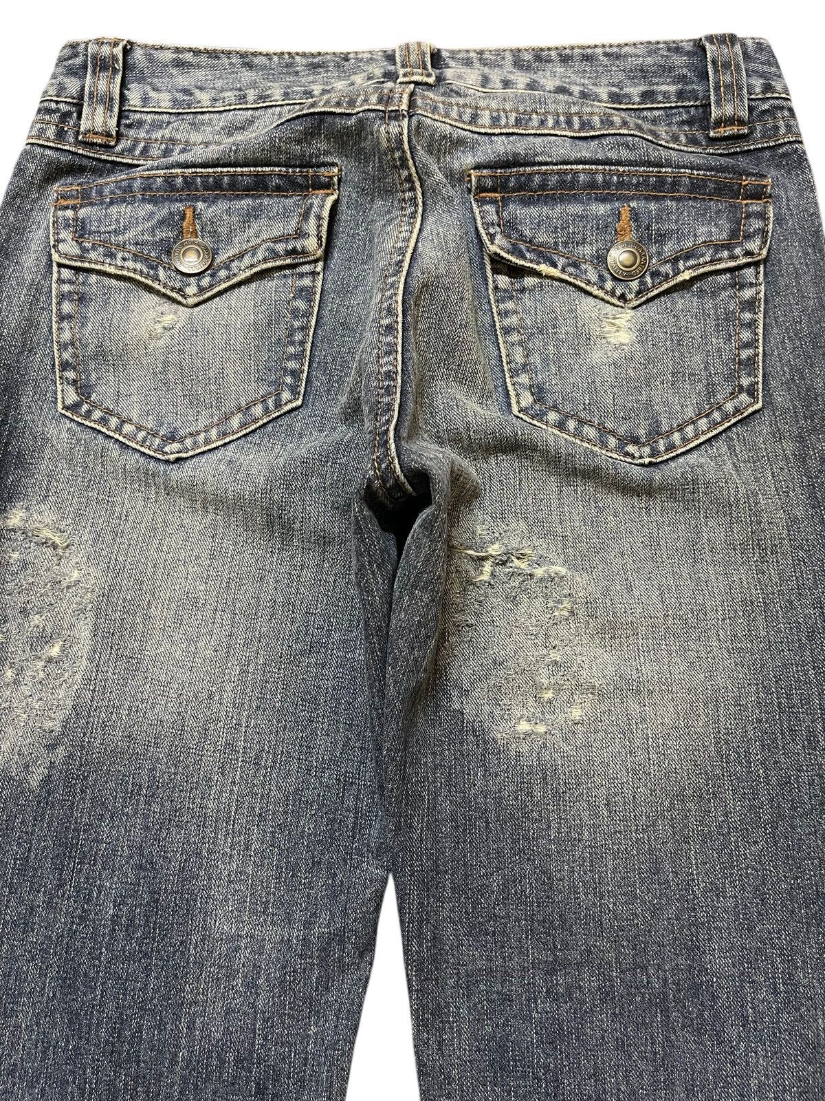 14th Addiction Vintage Japanese Brand Faded Wash Distressed Flared Jeans Size US 28 / EU 44 - 5 Thumbnail