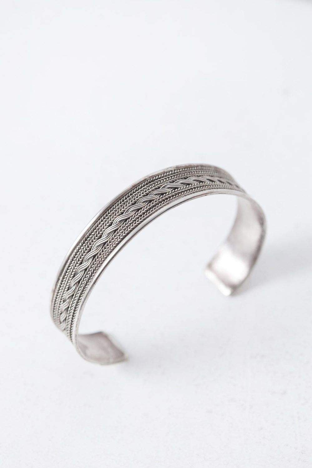 Vintage Vintage sterling silver cuff bangle bracelet Size ONE SIZE - 3 Thumbnail