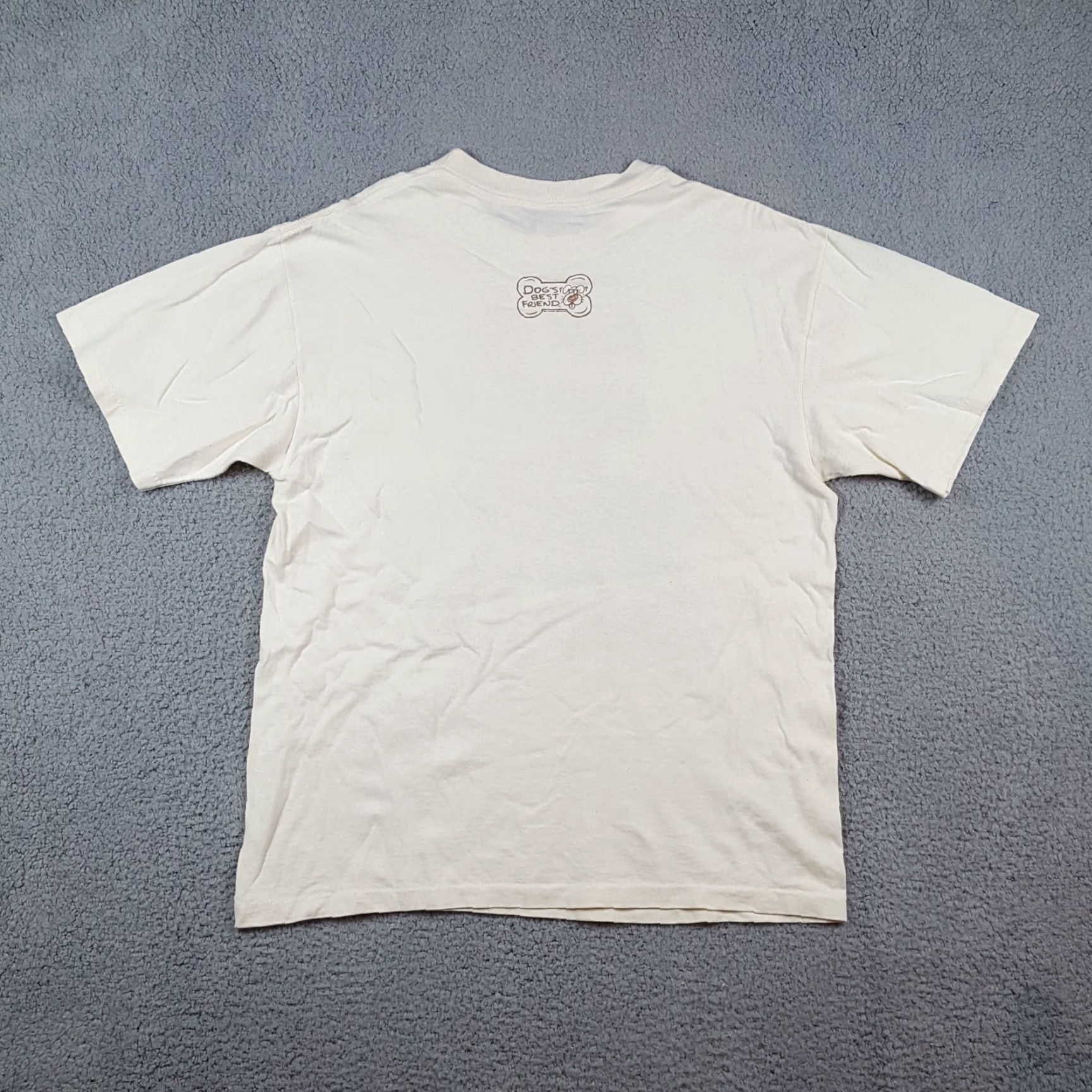 Vintage VINTAGE 90s Cartoon Dog T-Shirt Mens Large White Cotton Retro Funny Puppy Comics Y2K Size US L / EU 52-54 / 3 - 6 Thumbnail