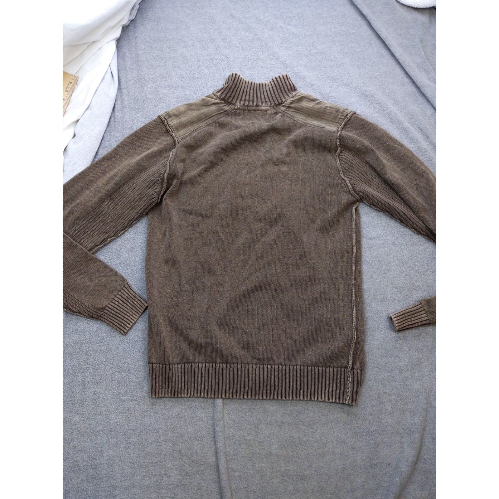 BKE BKE Sweater Mens XL Brown 100% Cotton Full Zip Mock Neck Knit Cardigan Knit Full Zip Mens XL Brown Cotton Mock Neck Ribbed Trim Casual Winter Fall Size US XL / EU 56 / 4 - 7 Thumbnail