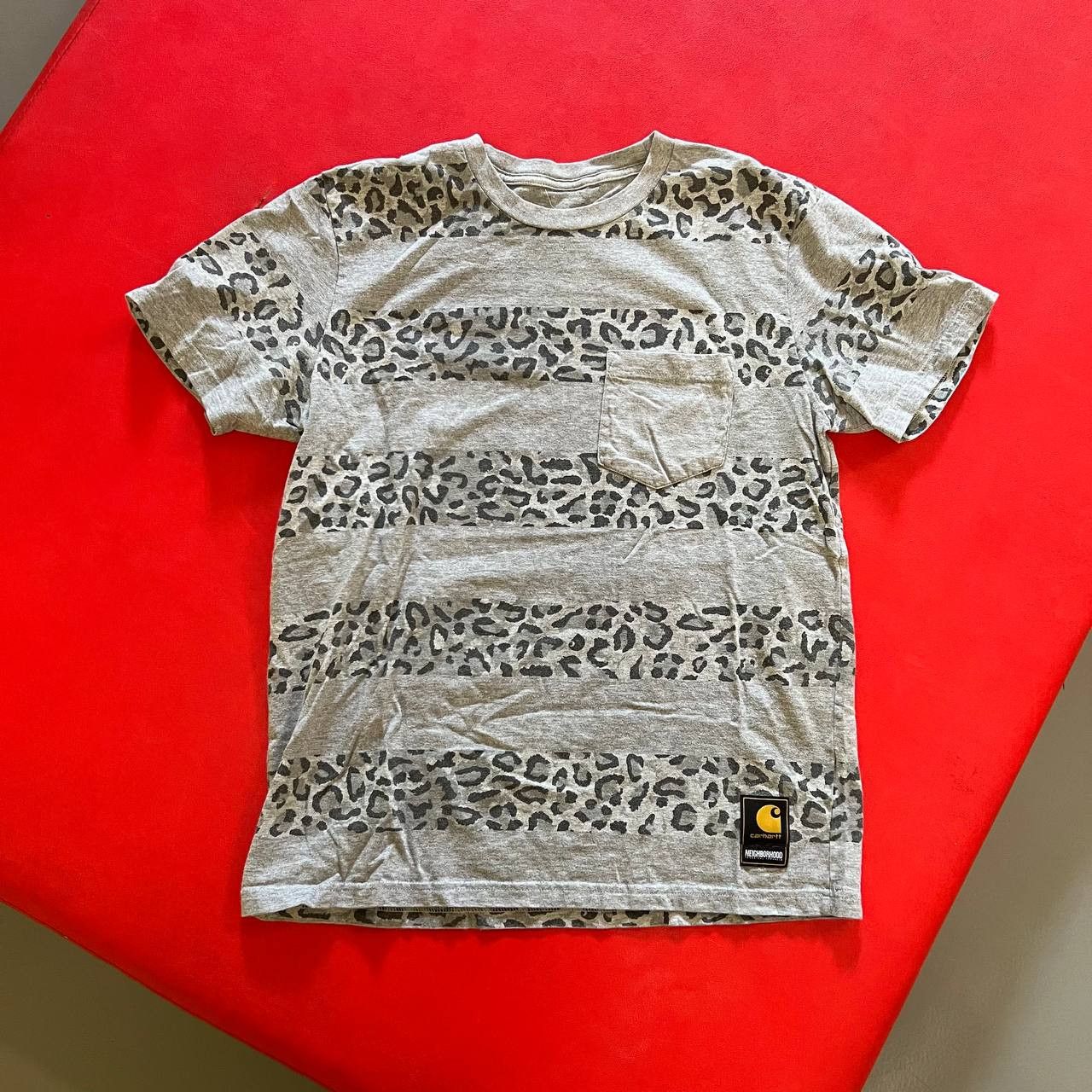 Carhartt Carhartt x Neighborhood Grey Leopard Print Stripe T-Shirt Size US M / EU 48-50 / 2 - 1 Thumbnail
