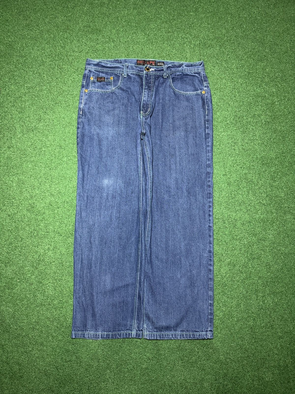 Vintage Vintage 90s Baggy Red Ape Hip Hop Wide Leg 38x32 Jeans Size US 38 / EU 54 - 3 Thumbnail