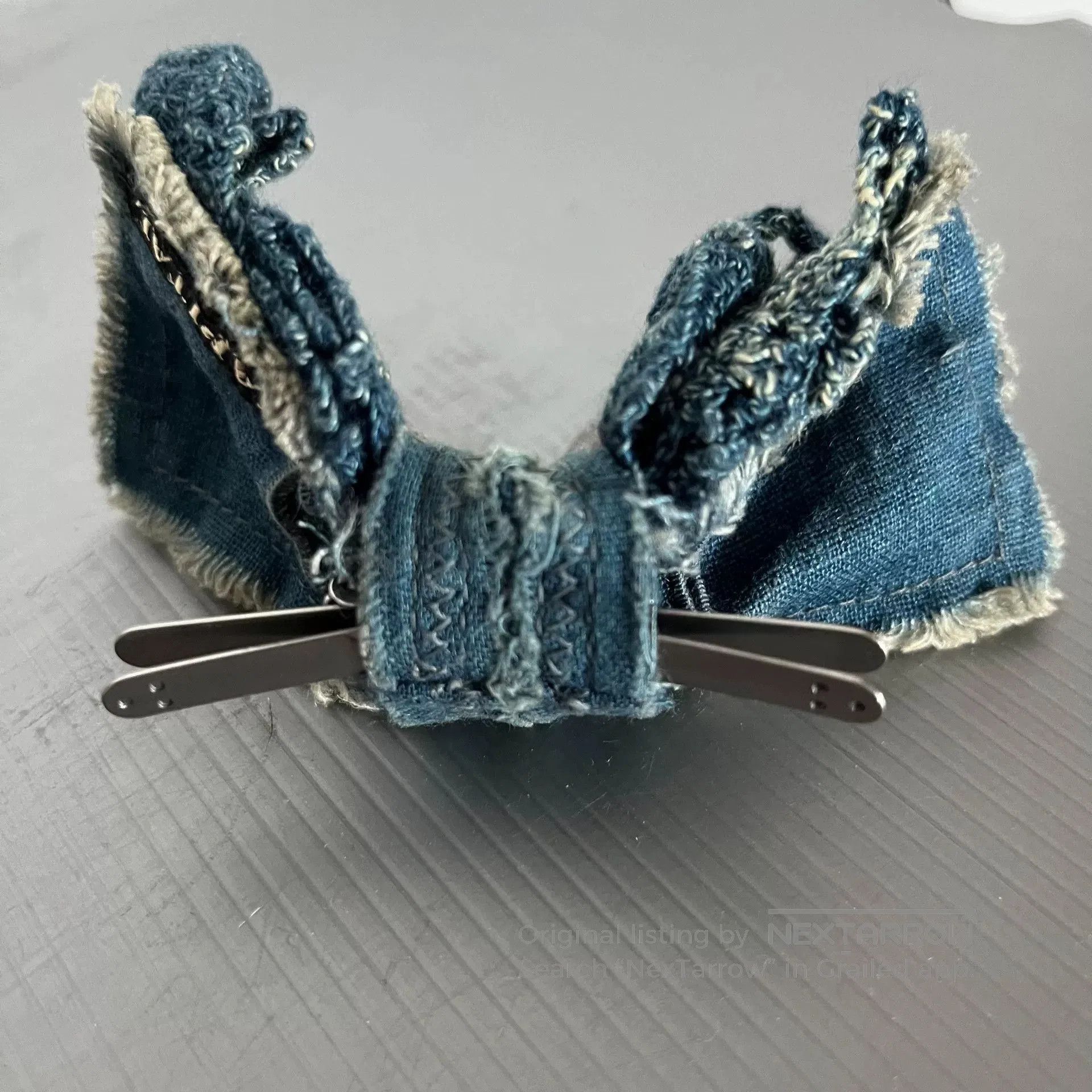 Kapital Kapital Denim Blue Crocheted Bow Tie. Size ONE SIZE - 8 Thumbnail