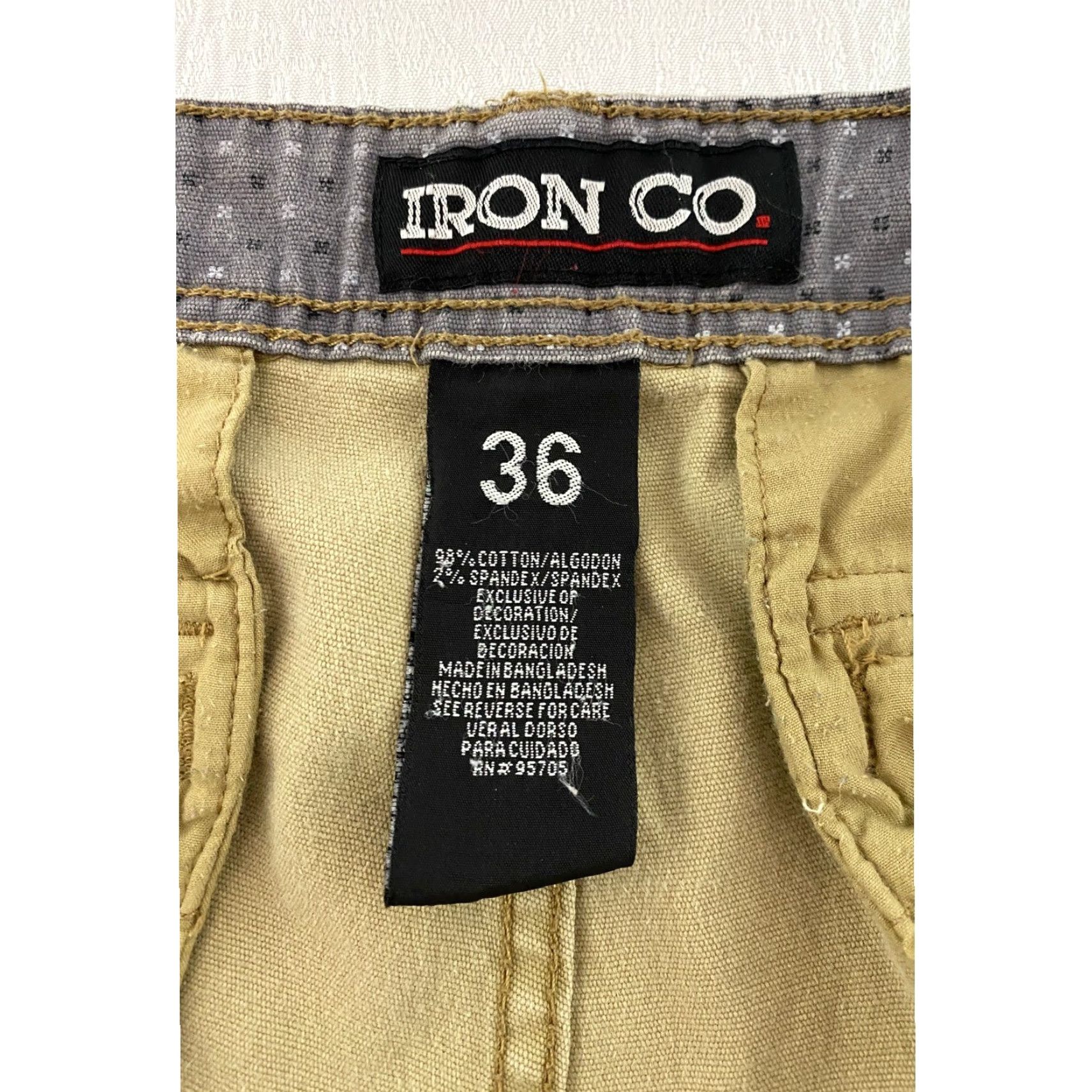 CO Iron Co Cargo Shorts Mens Khaki Tan Size 36 Stretch Cotton Utility Multi Pocket Cargo Pocket Beige Size US 36 / EU 52 - 3 Thumbnail