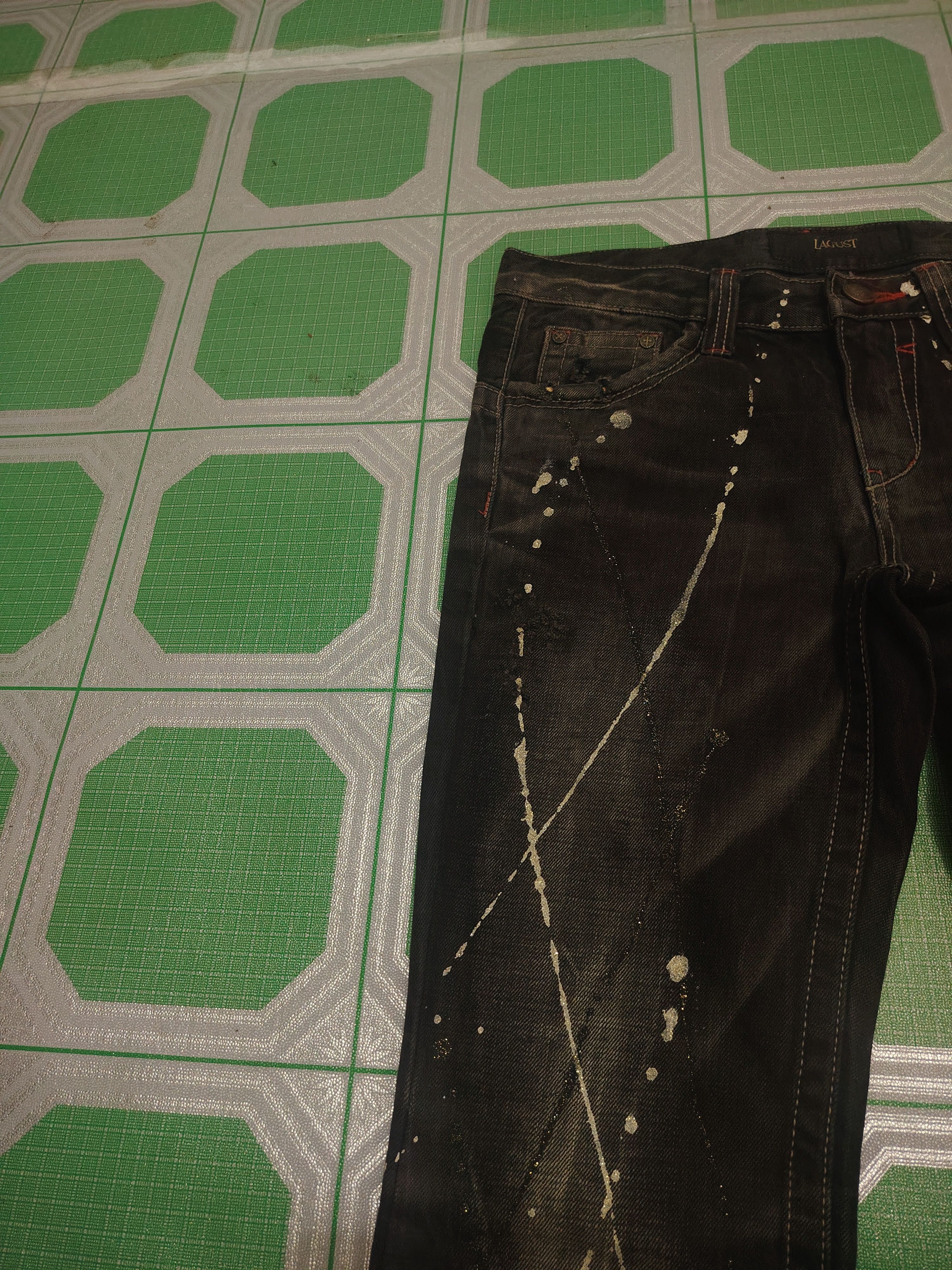 Yasuyuki Ishii Japan Lagust Painted Bead Pattern Distres Jeans Flared Jeans Size US 32 / EU 48 - 7 Thumbnail