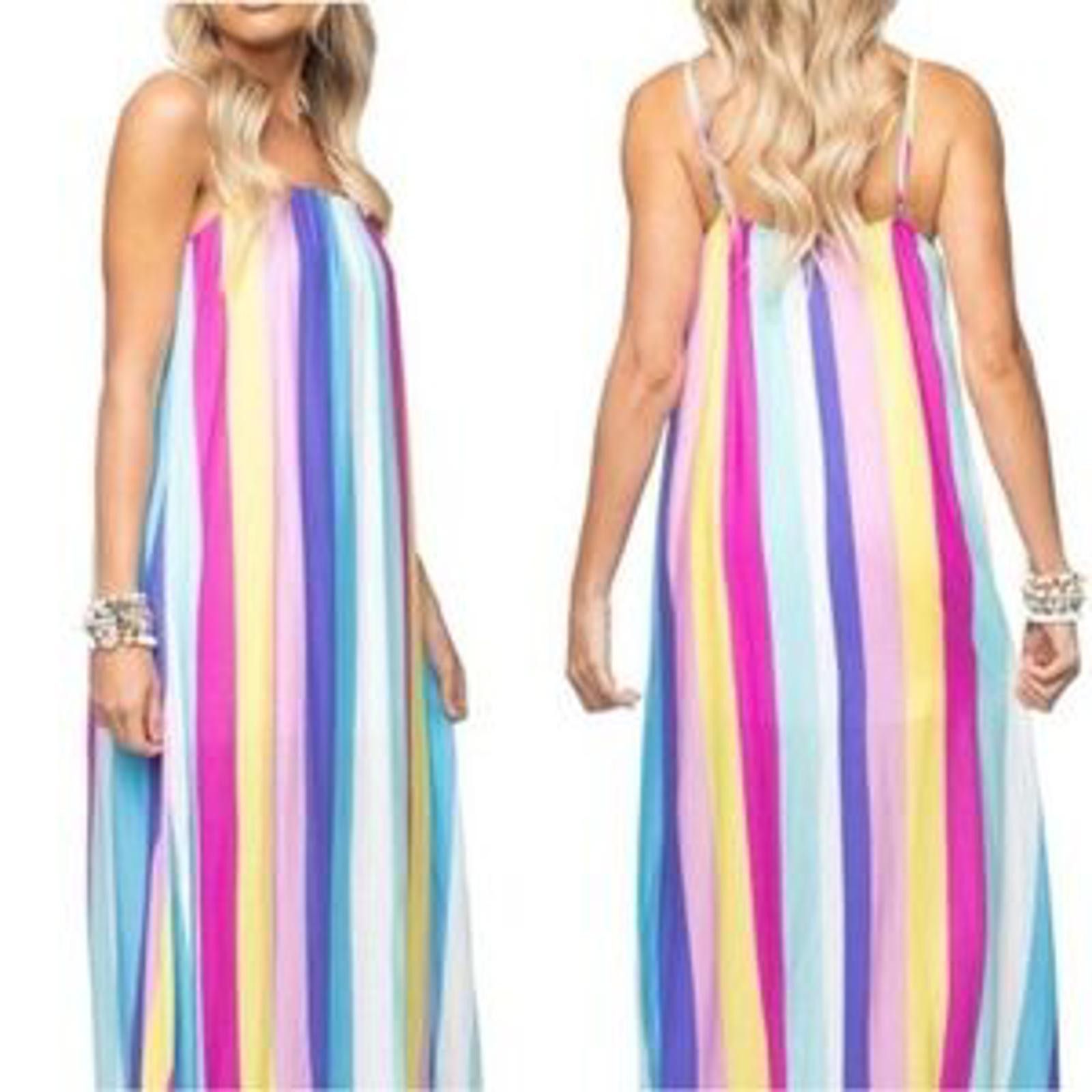 Other Buddy Love Colorful Striped Maxi Dress Spaghetti Straps L Size L / US 10 / IT 46 - 2 Thumbnail