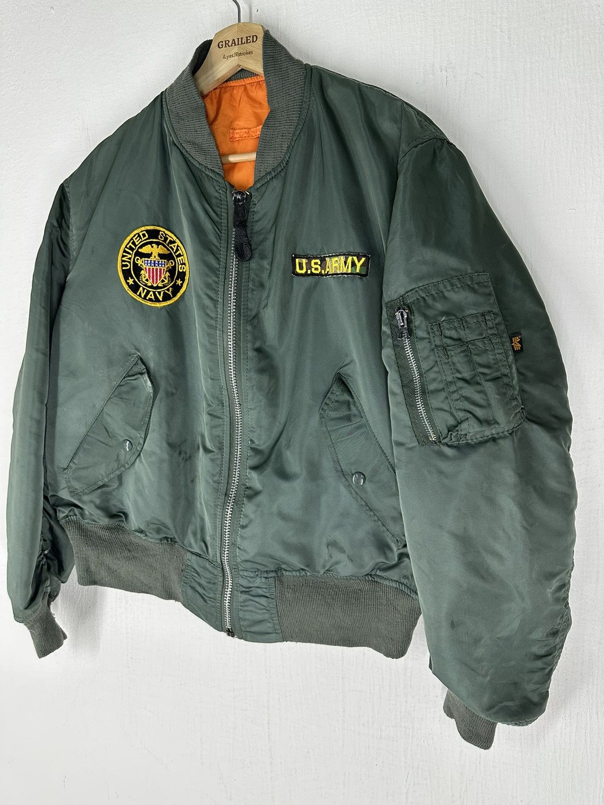 Alpha Industries Vintage Alpha Industries Embroidered Bomber Jacket Size US M / EU 48-50 / 2 - 2 Thumbnail