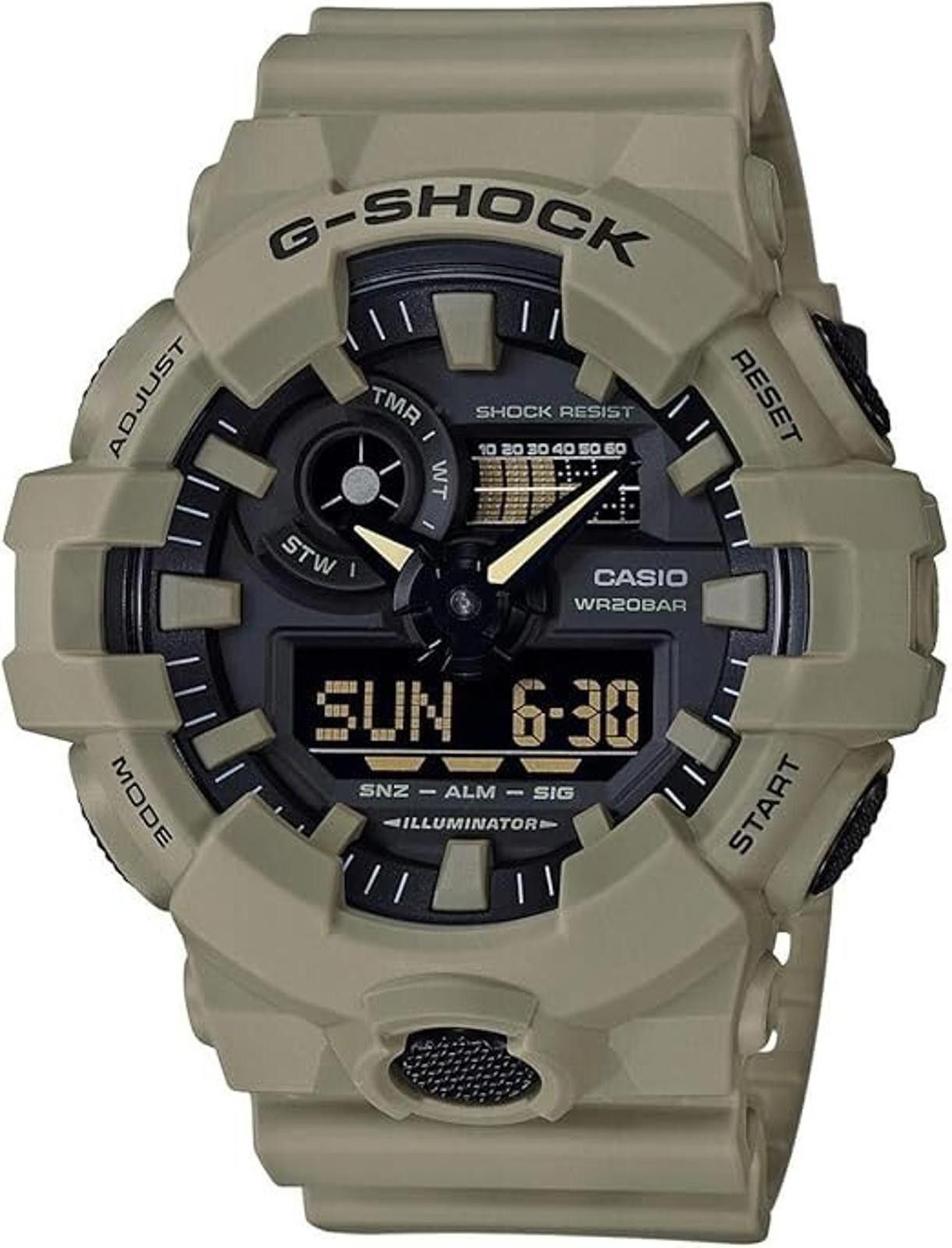 G Shock Casio Men's Premier G Shock Chronograph Date Tan Watch Size ONE SIZE - 1 Thumbnail