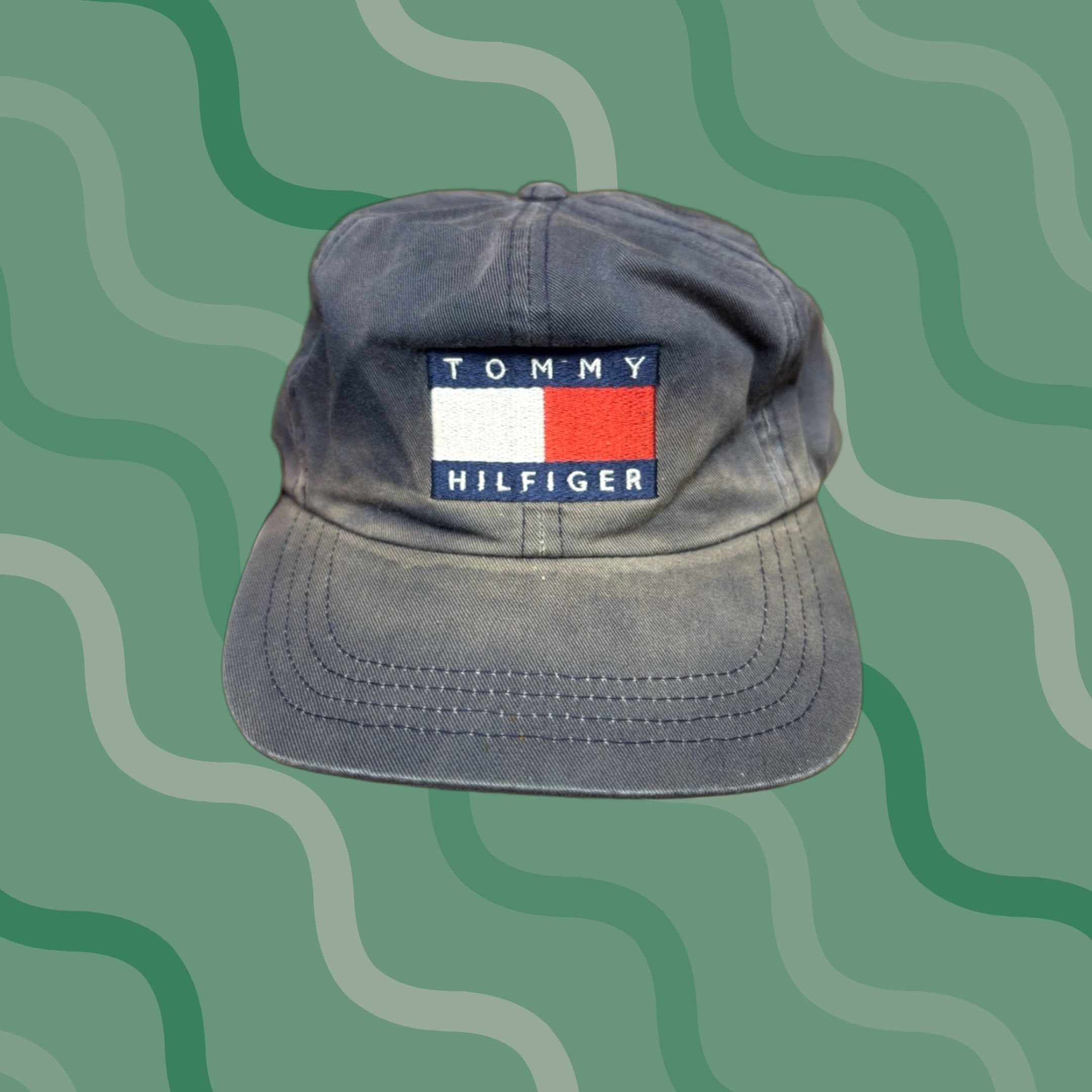 Tommy Hilfiger VINTAGE Tommy Hilfiger Hat SnapBack Blue One Size Men Big Flag Adjustable Hat Size US 35 - 1 Thumbnail