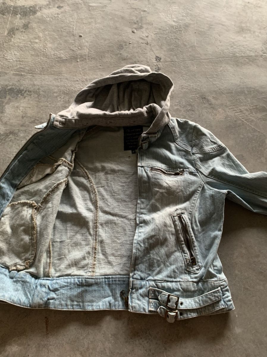 If Six Was Nine sorridere boxy denim biker jacket hooded grunge punk style Size US S / EU 44-46 / 1 - 11 Thumbnail