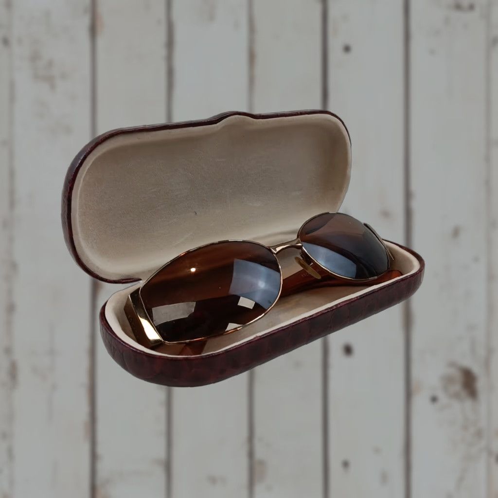 Escada VINTAGE Escada Sunglasses SES 516S Brown Shield Designer Oval Crystals Italy READ Size ONE SIZE - 1 Thumbnail