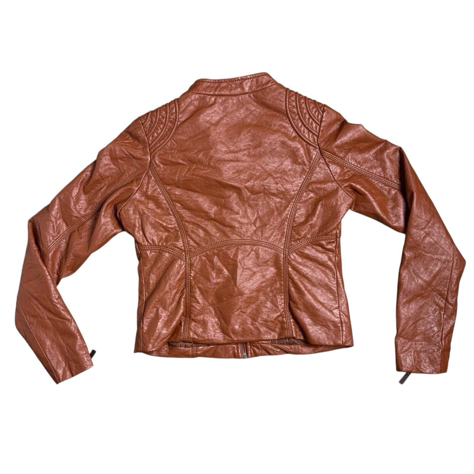 Other Y2K JouJou Jacket Womens Small Brown Vegan Leather Moto Size S / US 4 / IT 40 - 3 Thumbnail