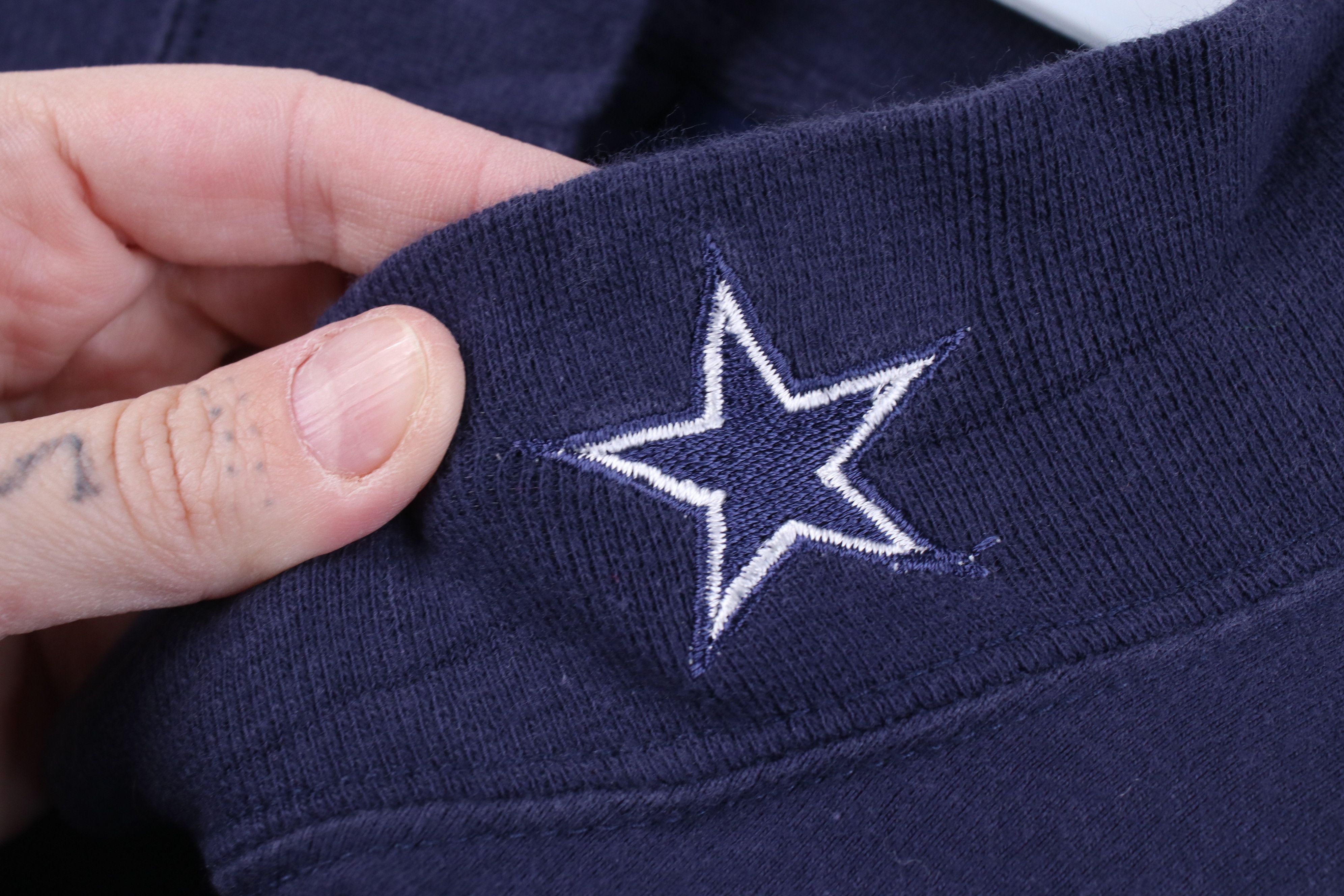 Vintage Vintage 90s Y2K Cowboys Football Mock Neck T-Shirt Blue Size US M / EU 48-50 / 2 - 4 Thumbnail