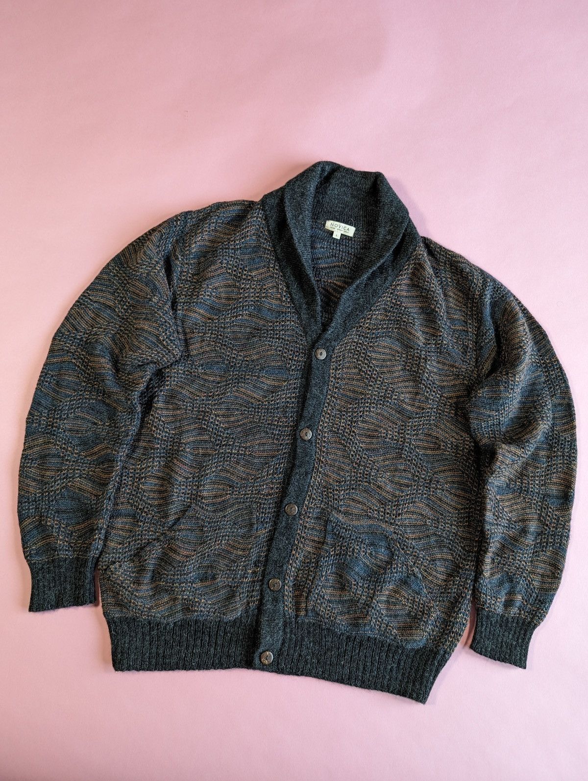 Vintage Navajo Design Cardigan Made in Peru Sweaters Knitwear