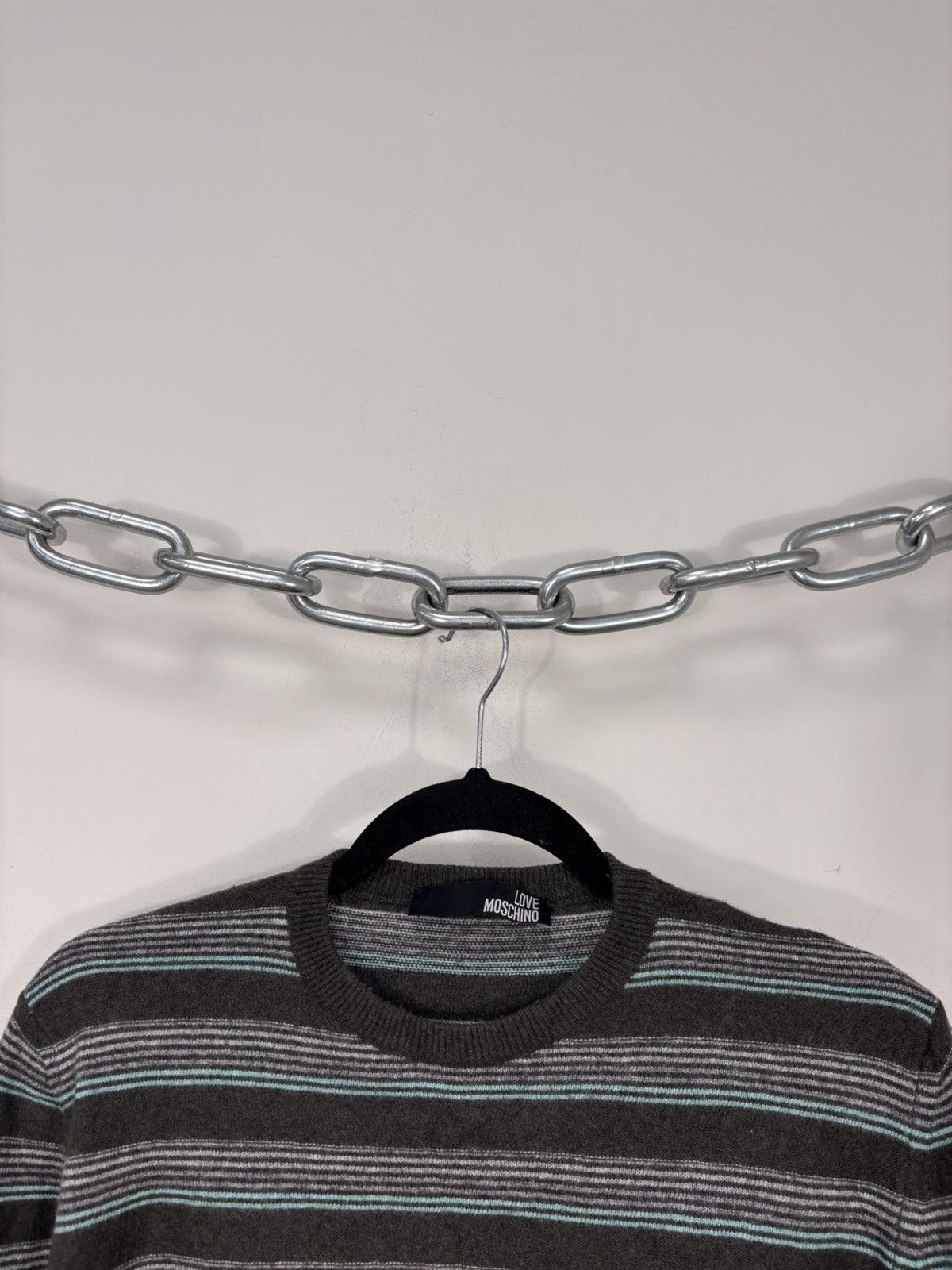 Love Moschino Love Moschino Women’s Multicolor Striped Wool Blend Sweater Size L / US 10 / IT 46 - 5 Thumbnail