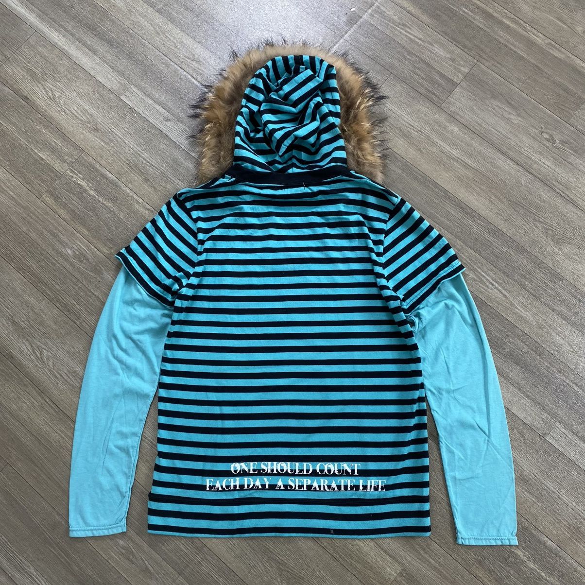 20471120 2000s Cholfly Skull Stripe IfSixWasNine Kmrii Fur Hoodie Tee Size US S / EU 44-46 / 1 - 12 Thumbnail