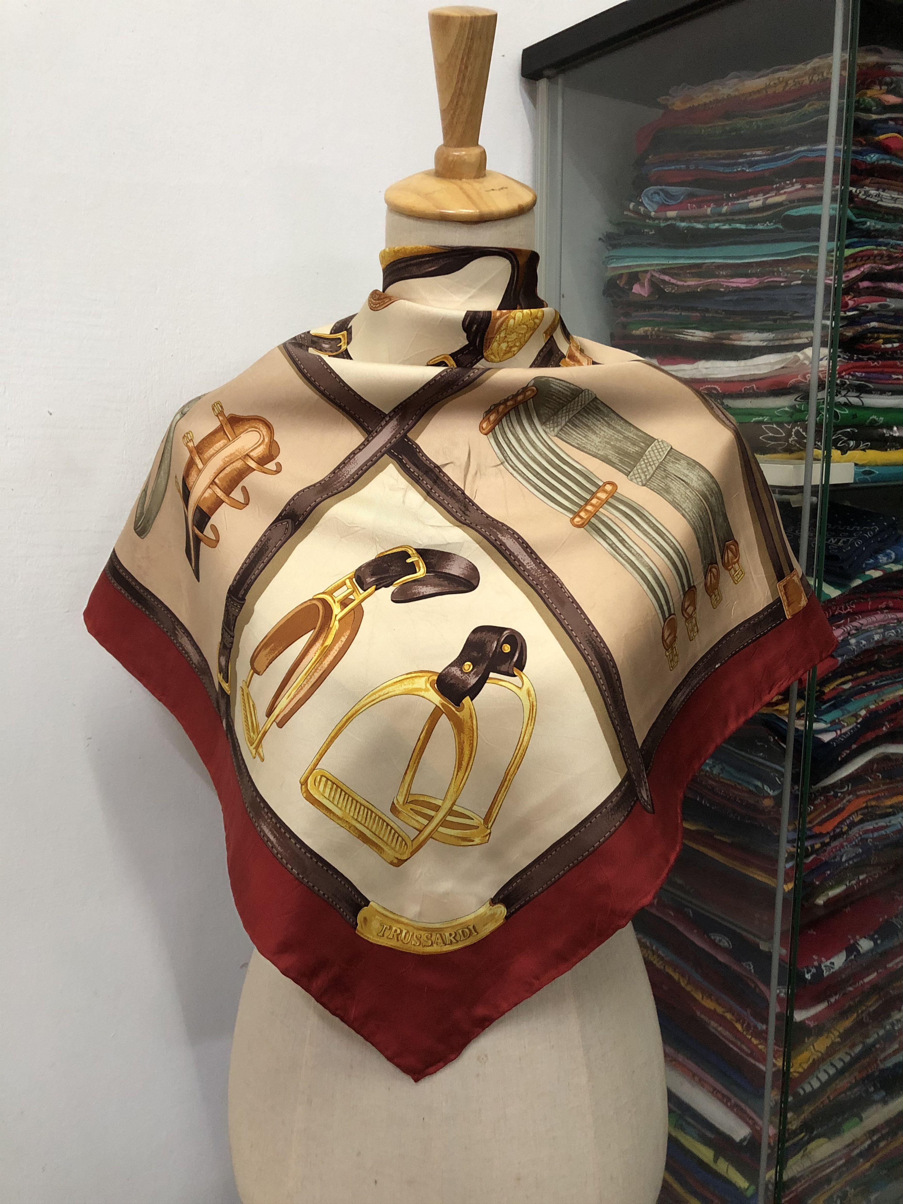Trussardi × Vintage Vintage Trussardi Silk Scarf Size ONE SIZE - 1 Thumbnail