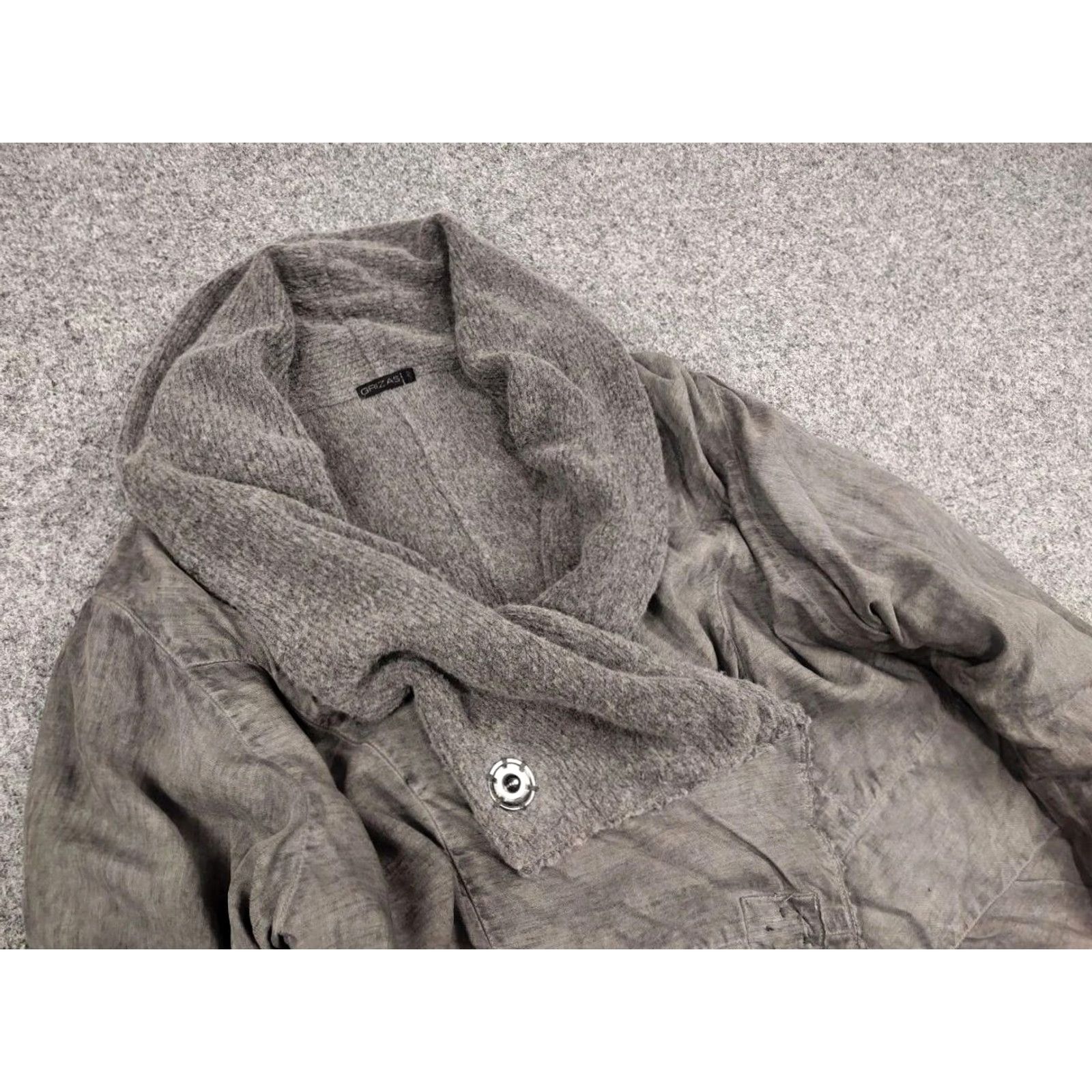 Vintage GRIZAS Design Garment Gray Oversized Pocket Jacket Silk Wool Blend Shirt Regular M Womens Size M / US 6-8 / IT 42-44 - 7 Thumbnail