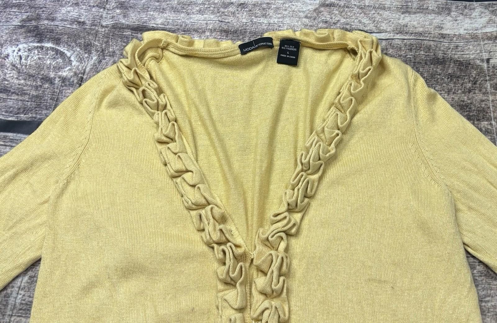 Other Moda International Cardigan Sweater Womens S Cashmere Silk Size S / US 4 / IT 40 - 3 Thumbnail