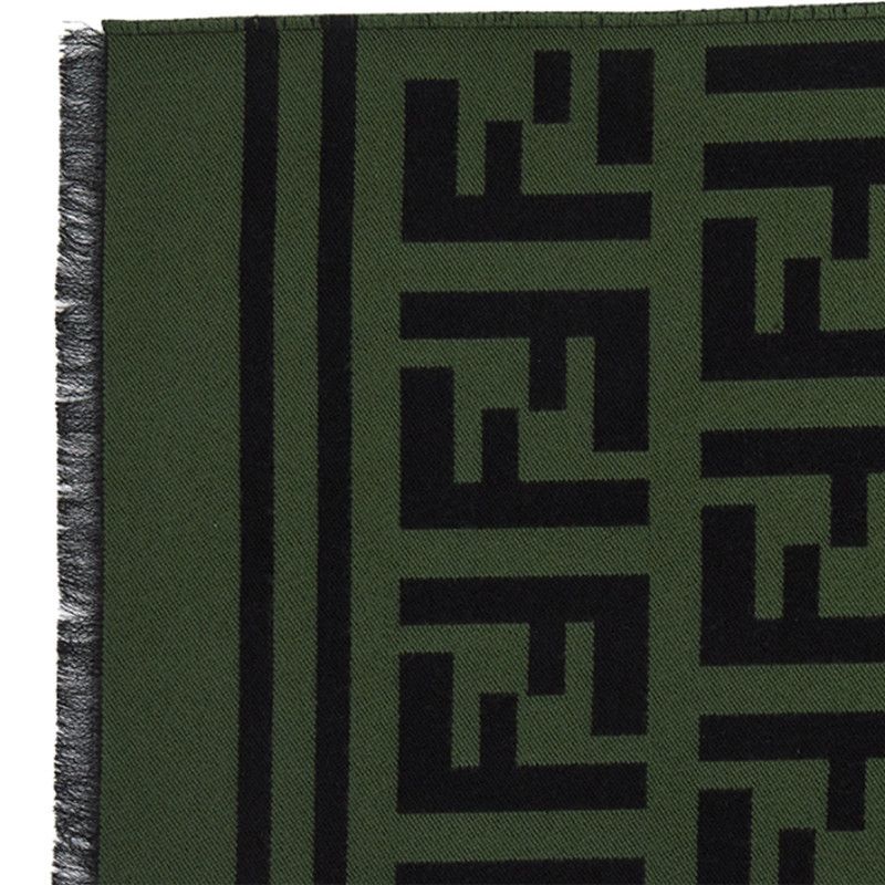 Fendi o1s1wg110426 Size:OS/ Scarf in Dark Green/Black Size ONE SIZE - 5 Thumbnail