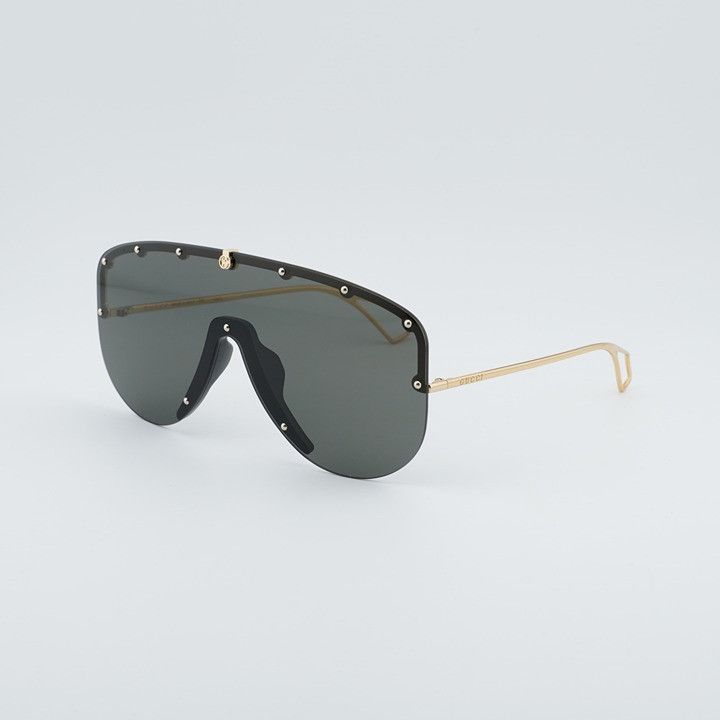 Gucci Gucci GG0667S 001 Sunglasses Gold Shield Frame, Grey Lenses Size ONE SIZE - 1 Thumbnail