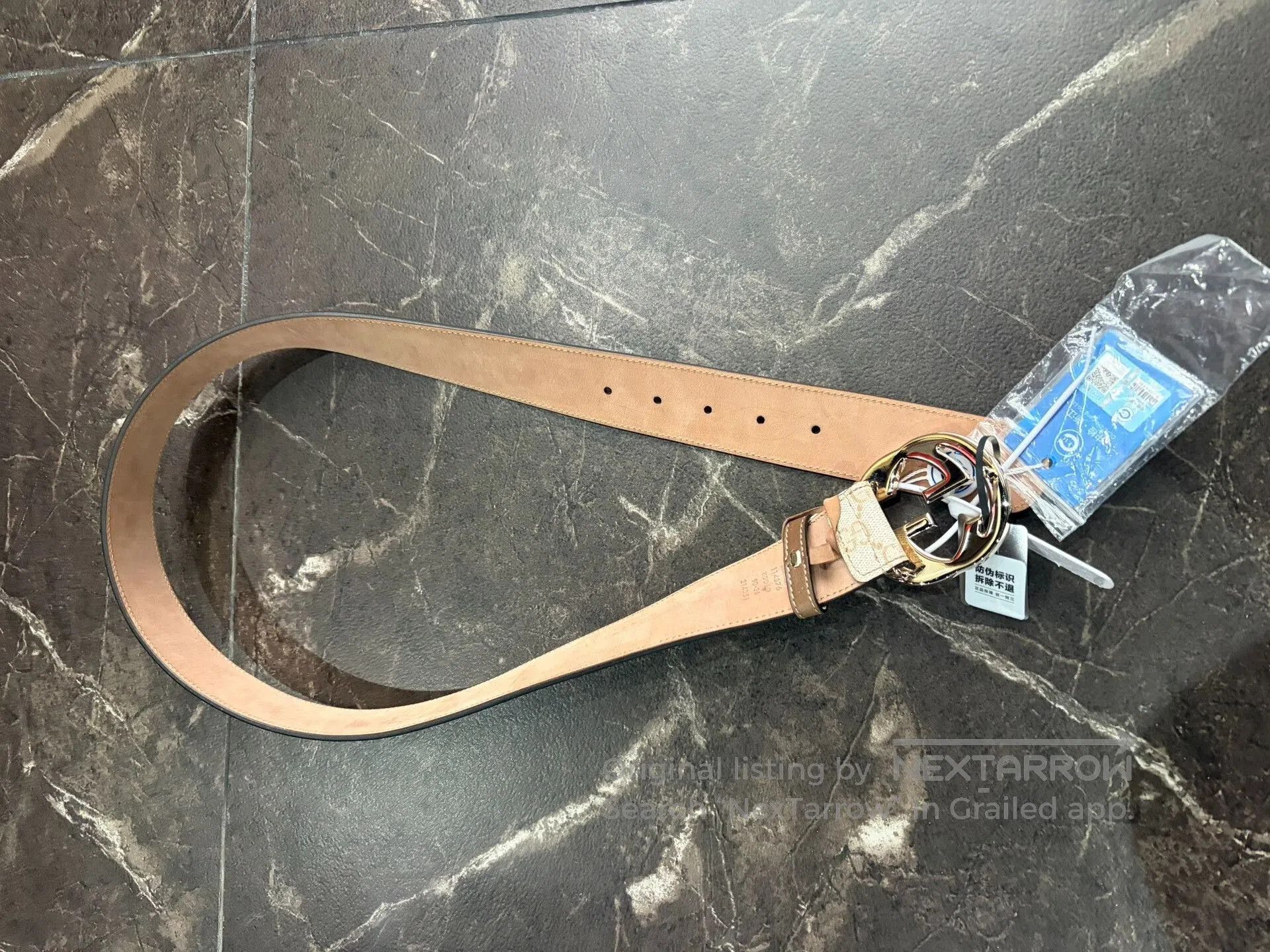 Gucci Gucci Beige Leather Belt. Size ONE SIZE - 2 Thumbnail
