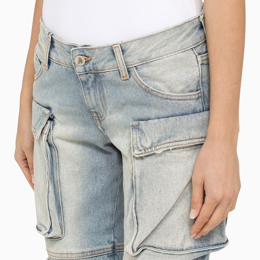 The Attico o1d2blof1024 Slim Cargo Jeans in Light Blue Size 24" / US 00 / IT 34 - 5 Thumbnail