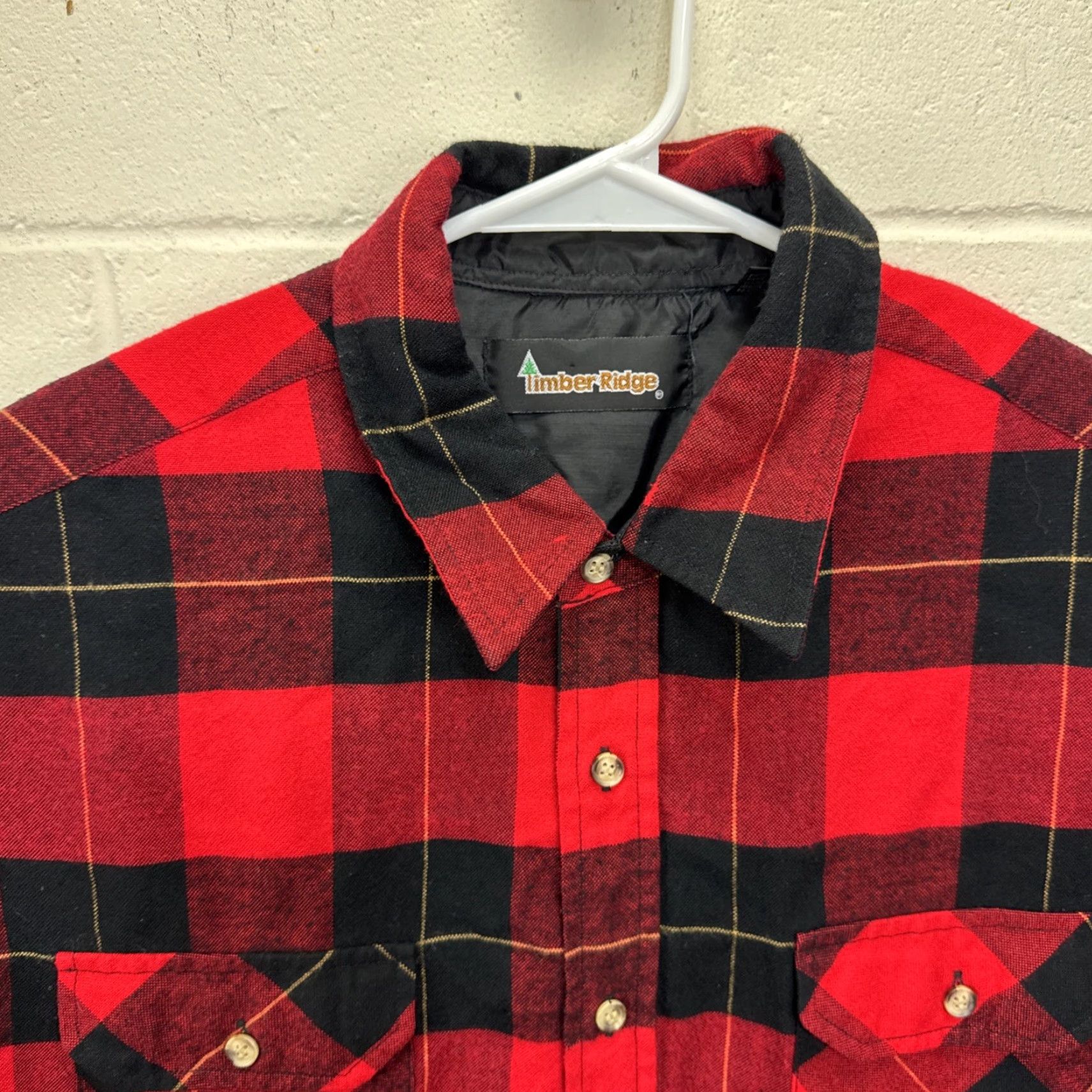 Vintage VINTAGE Timber Ridge Shirt Mens Flannel Plaid Buffalo Red Black XL Button-Up Pocketed Size US XL / EU 56 / 4 - 4 Thumbnail