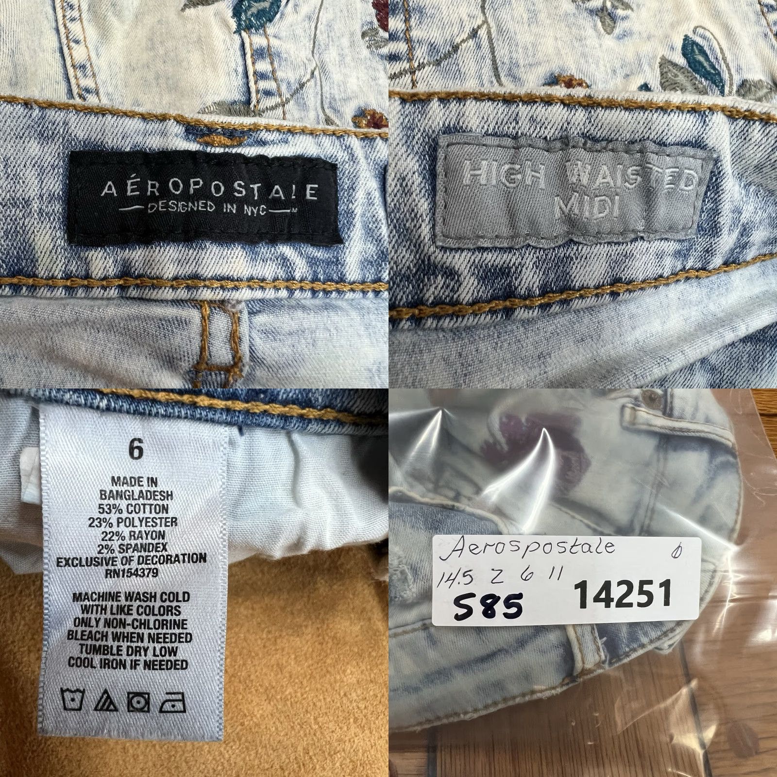 Vintage Aéropostale Floral Cut Off Short Midi Denim Shorts Women 6 29X2 Blue 90s Retro Size 28" / US 6 / IT 42 - 8 Thumbnail