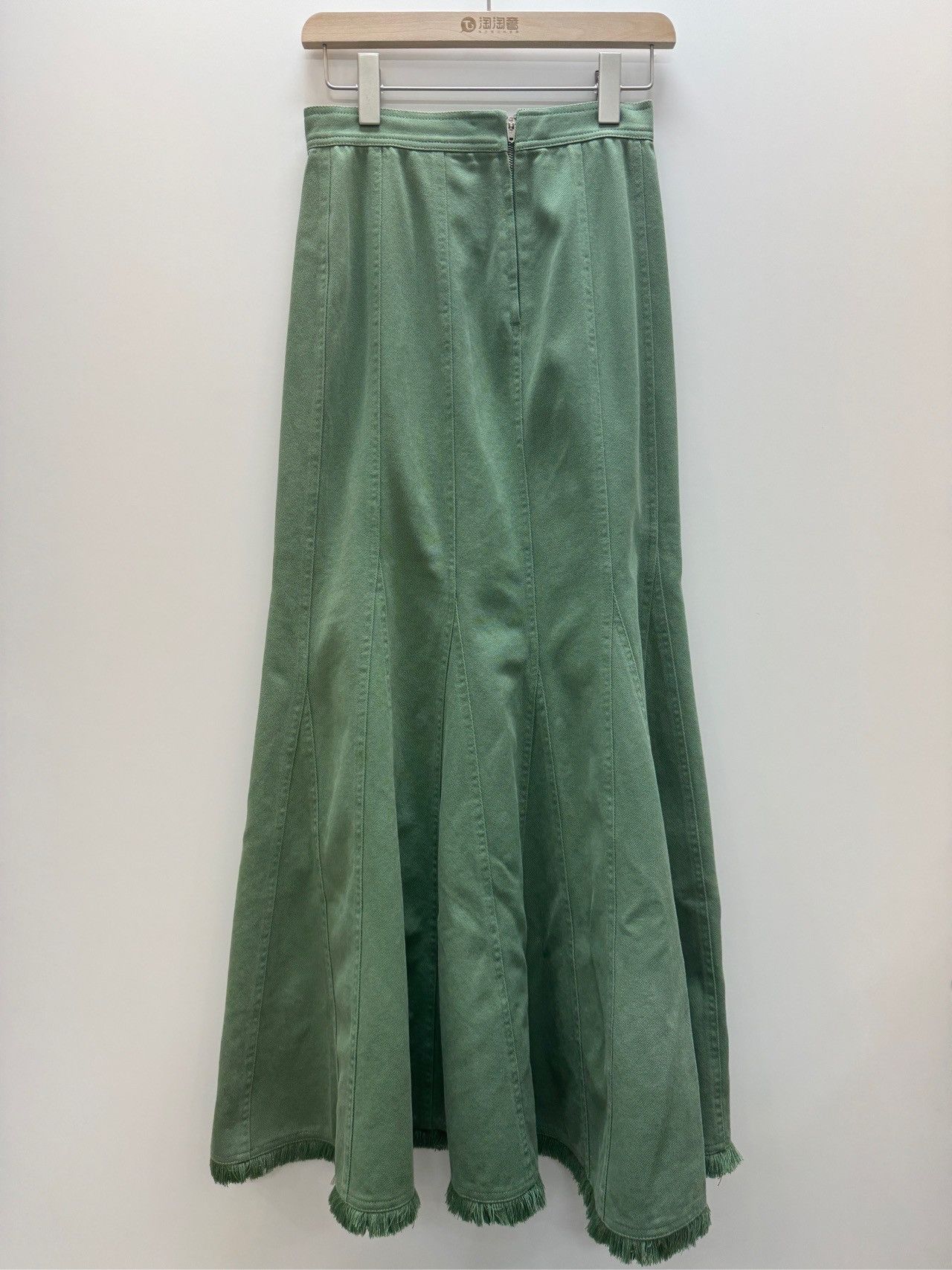 Maxmara green long dress fishtail dress size 32