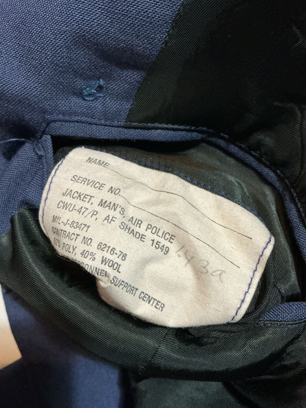 Vintage Vintage USAF Air Police CWU-47 Shade Blue Wool DPSC Jacket Size US S / EU 44-46 / 1 - 4 Thumbnail