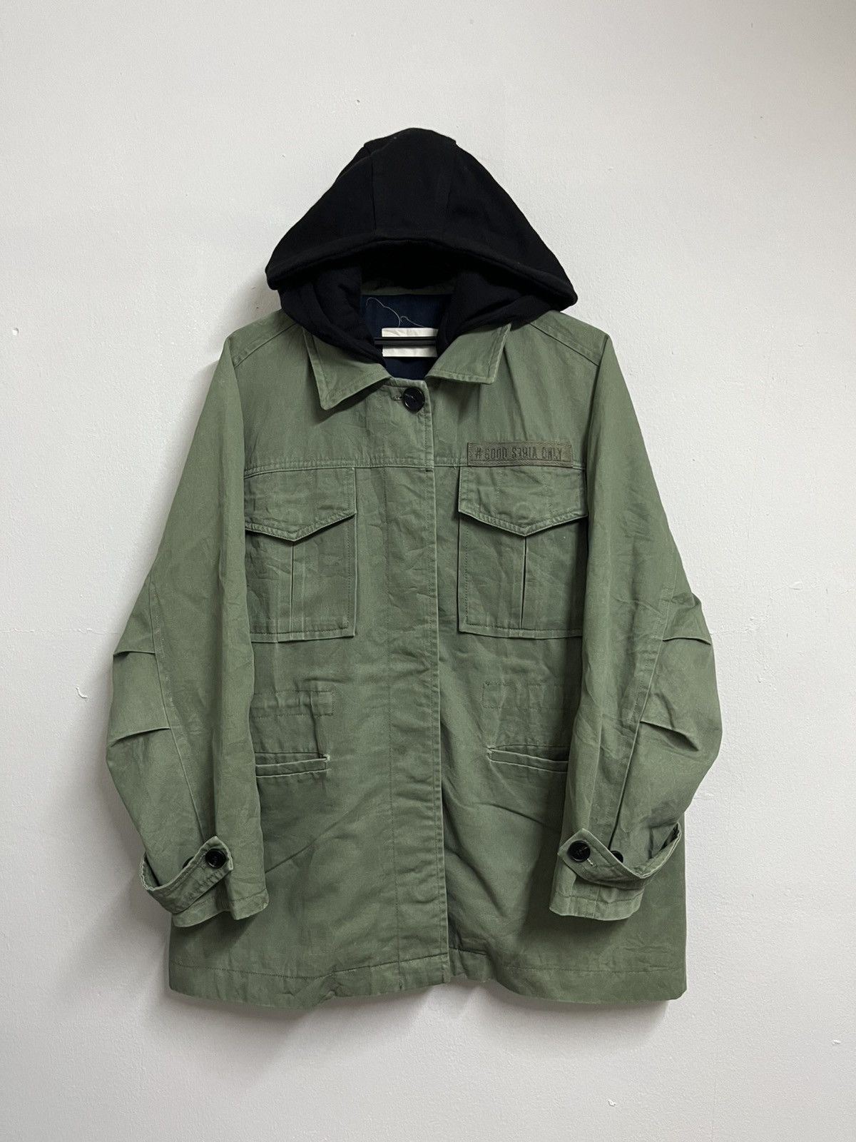 If Six Was Nine 🔥a.t green Good Vibes Embroidered Army Inspired Jackets Size US L / EU 52-54 / 3 - 2 Thumbnail