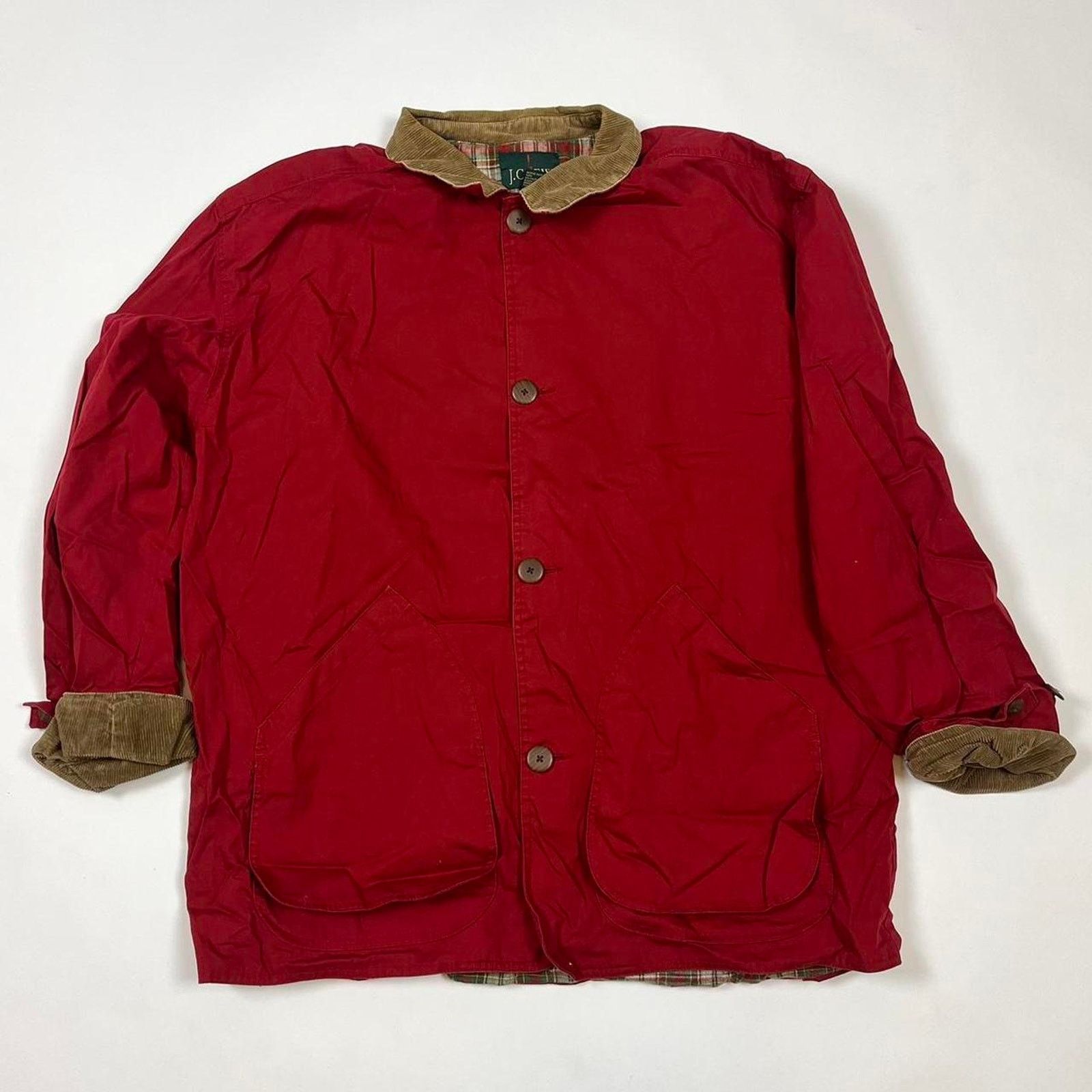 J.Crew Vintage J Crew Red Chore Jacket Size US XXL / EU 58 / 5 - 2 Thumbnail