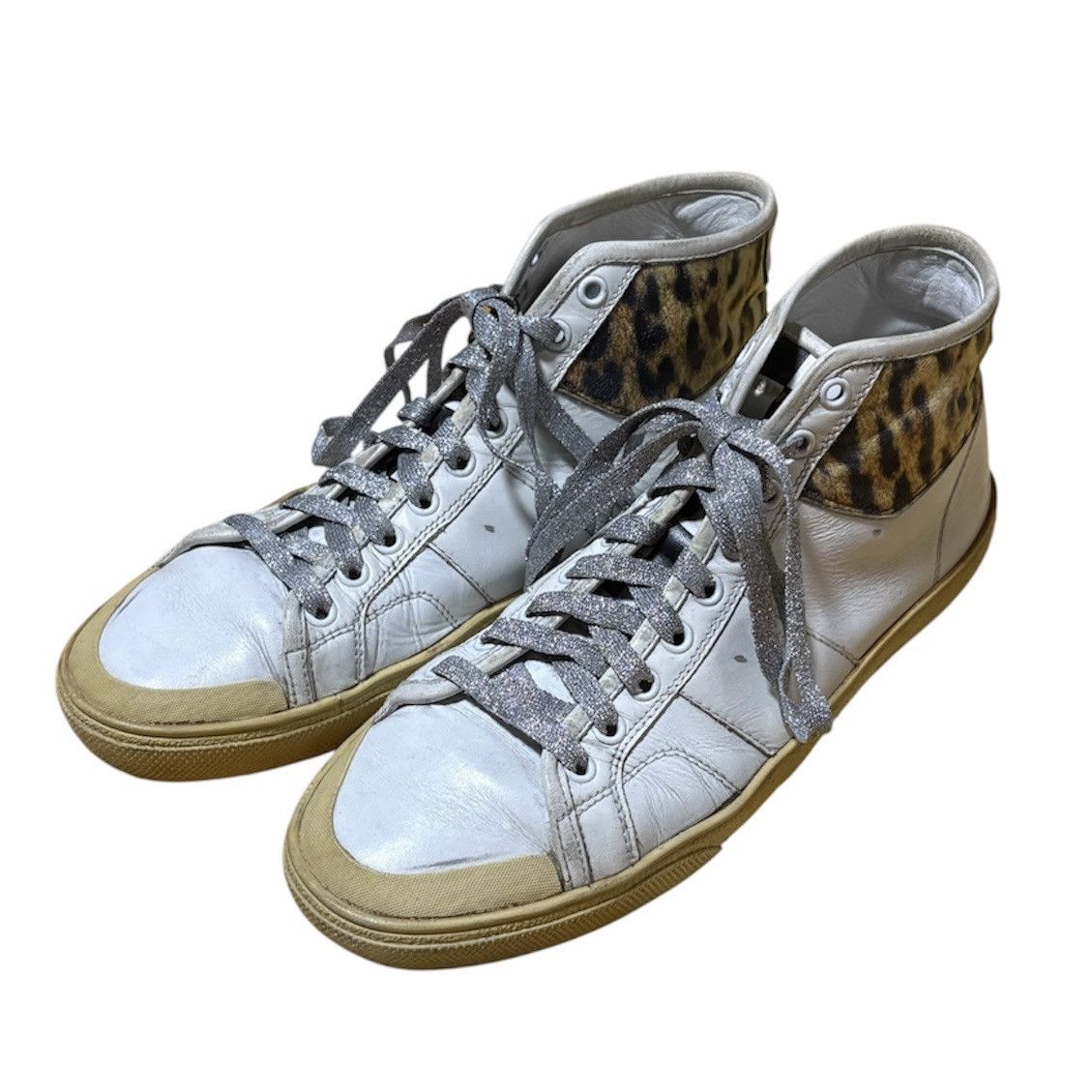 Hedi Slimane SS16 SAINT LAURENT PARIS SL-37 LEOPARD HIGH-TOP SNEAKERS Size US 7.5 / EU 40-41 - 1 Thumbnail