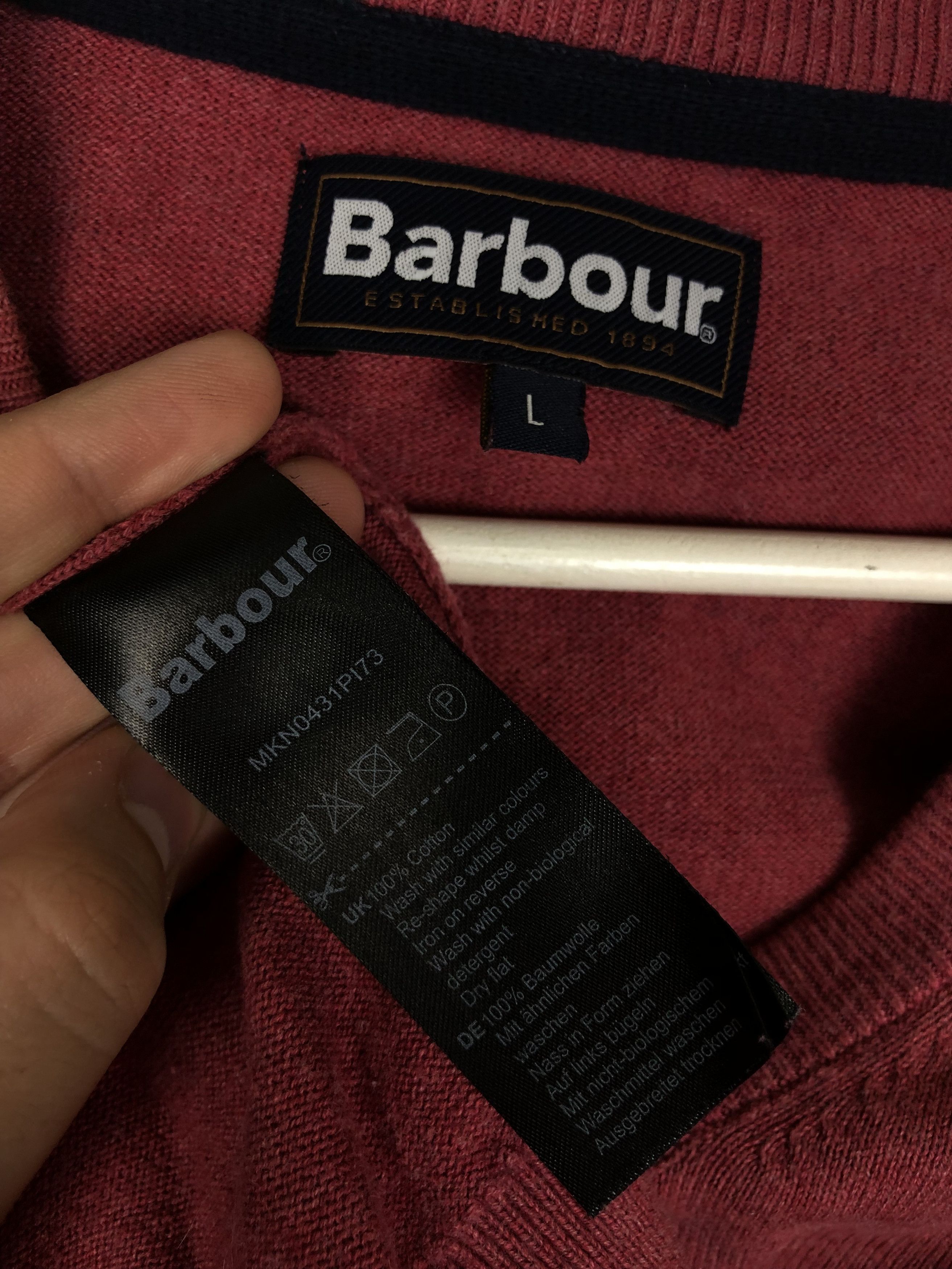 Barbour Barbour Basic Sweater Pullover V-Neck size L Size US L / EU 52-54 / 3 - 8 Thumbnail