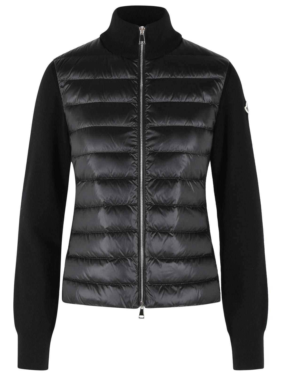 MONCLER Padded Virgin Wool Cardigan With Black Zip