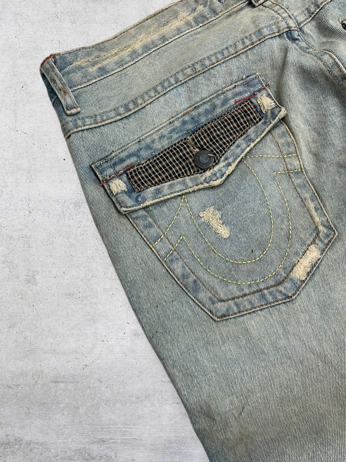 Tornado Mart VINTAGE FANCY CRAFTED JAPAN DESIGNER 90S RIPPED DENIM FLARED Size US 32 / EU 48 - 18 Thumbnail