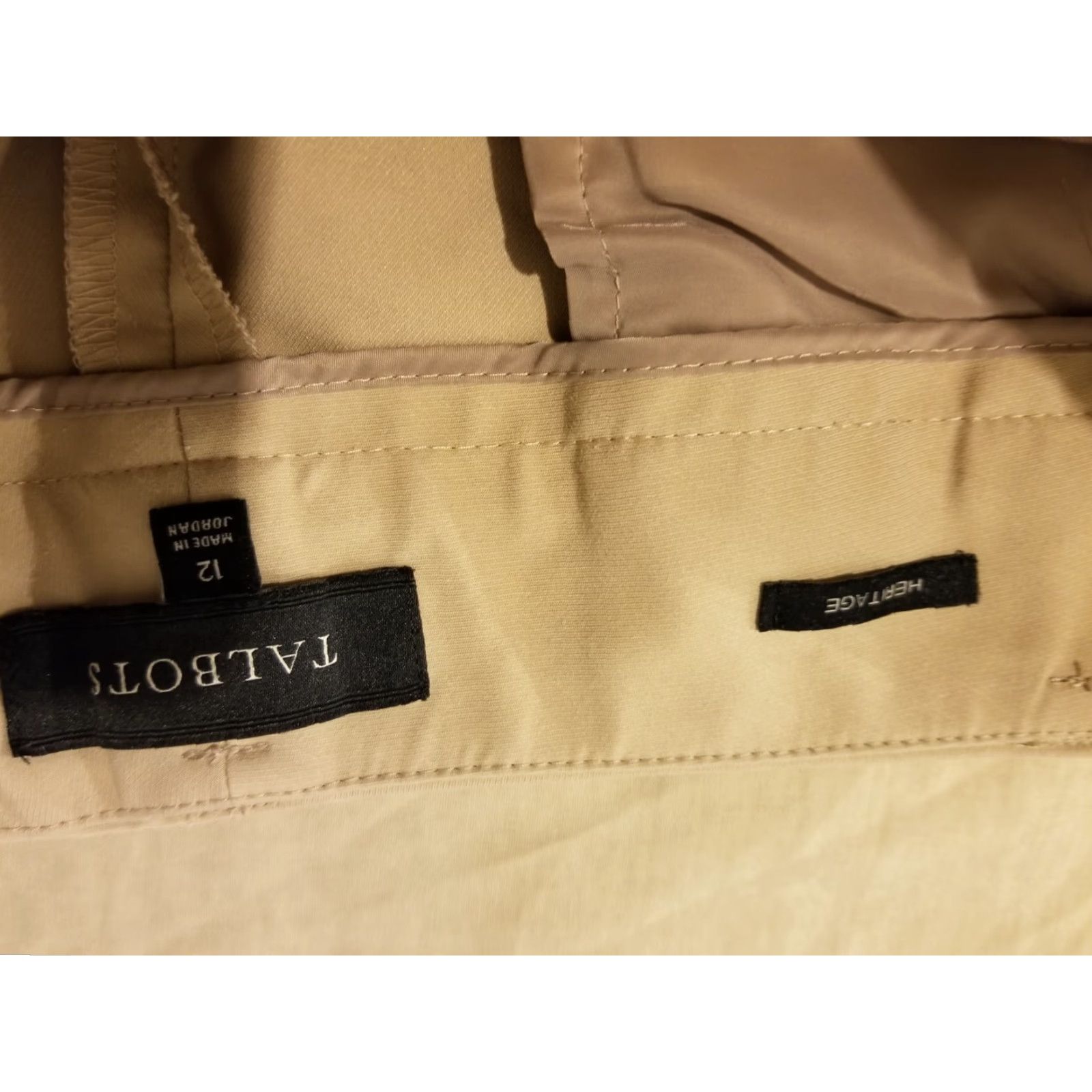 Talbots Womens Talbots Pants Chino Cotton Beige 12 Vintage? Size 34" / US 12 / IT 48 - 5 Thumbnail