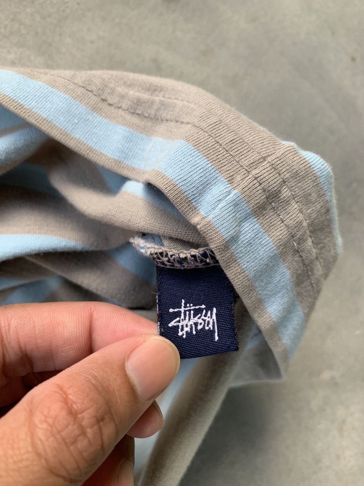 Stussy × Vintage Vintage 90s Stussy Stripe Pocket Tee Size US M / EU 48-50 / 2 - 7 Thumbnail