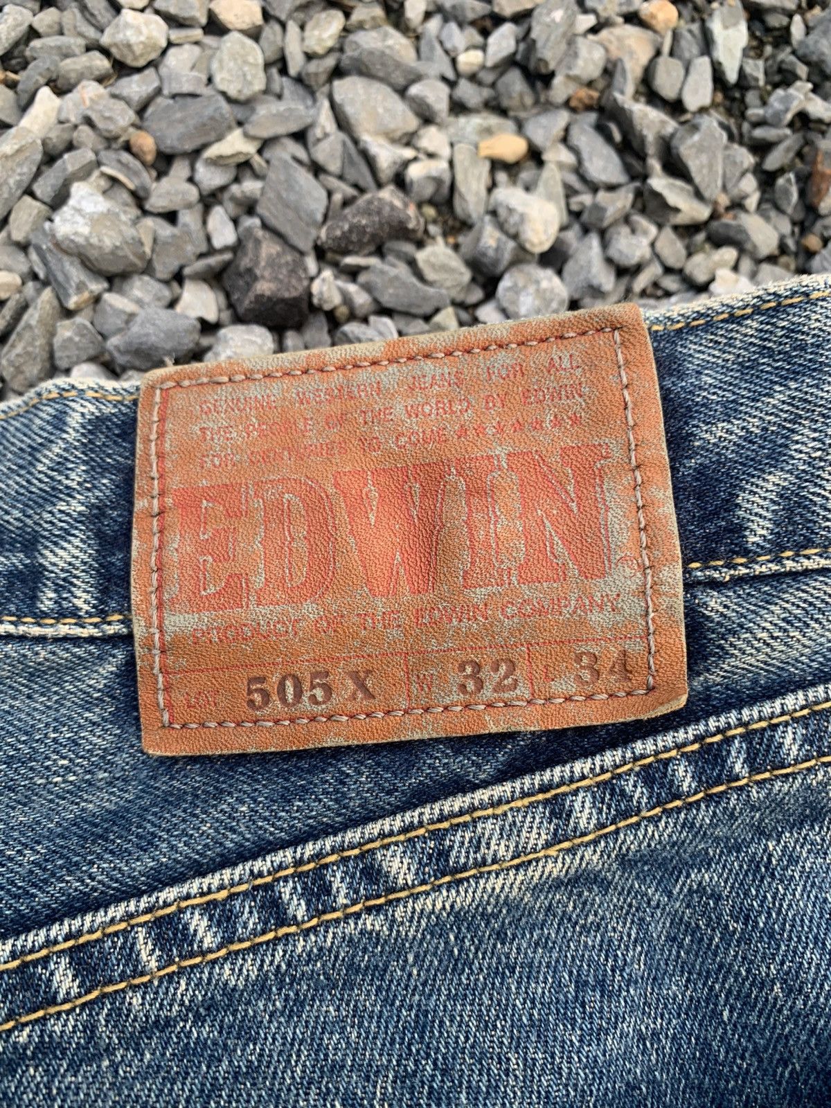 Kapital VINTAGE EDWIN 505X SELVEDGE BAGGY RUSTY DISTRESSED DENIM Size US 31 - 10 Thumbnail