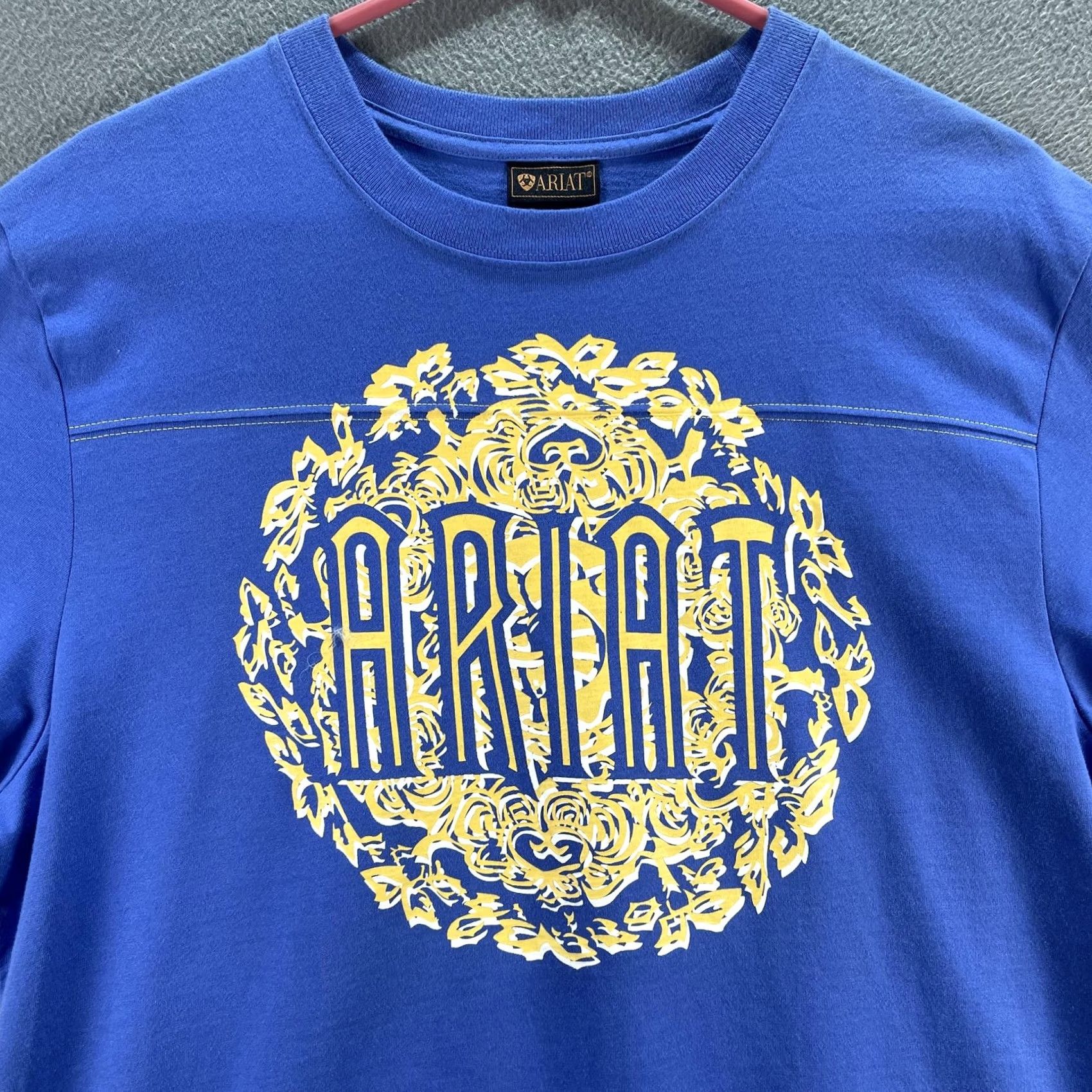 Ariat Ariat Shirt Mens Medium Blue Yellow Graphic Tee Short Sleeve Western Casual Size US M / EU 48-50 / 2 - 2 Thumbnail