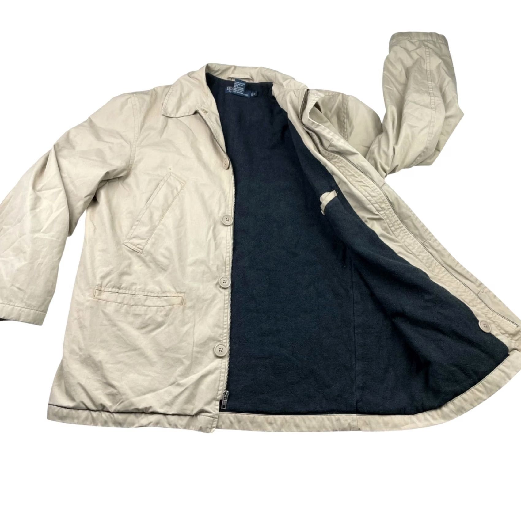 Polo Ralph Lauren VTG Polo Ralph Lauren Coat Shirt Mens M Khaki/Tan Fleece Lined Full Zip Insulated Cotton Size US M / EU 48-50 / 2 - 3 Thumbnail