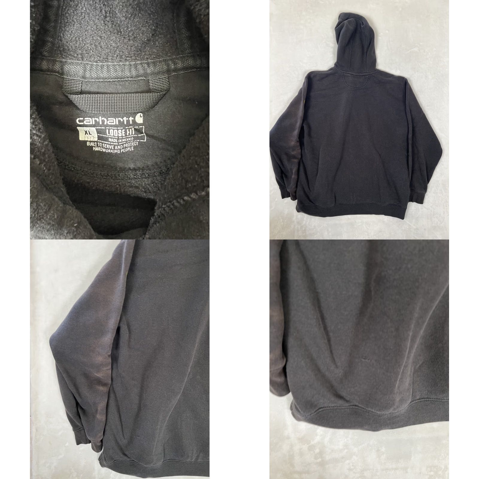 Carhartt Carhartt Hoodie Sweatshirt Mens XL Black Logo Pocket Hooded Pullover Crew Neck Fleece Cotton Polyester Size US XL / EU 56 / 4 - 8 Thumbnail