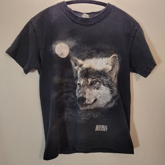 Other Animal Planet Youth Size Wolf Black Tshirt - S Size XS / US 0-2 / IT 36-38 - 1 Thumbnail