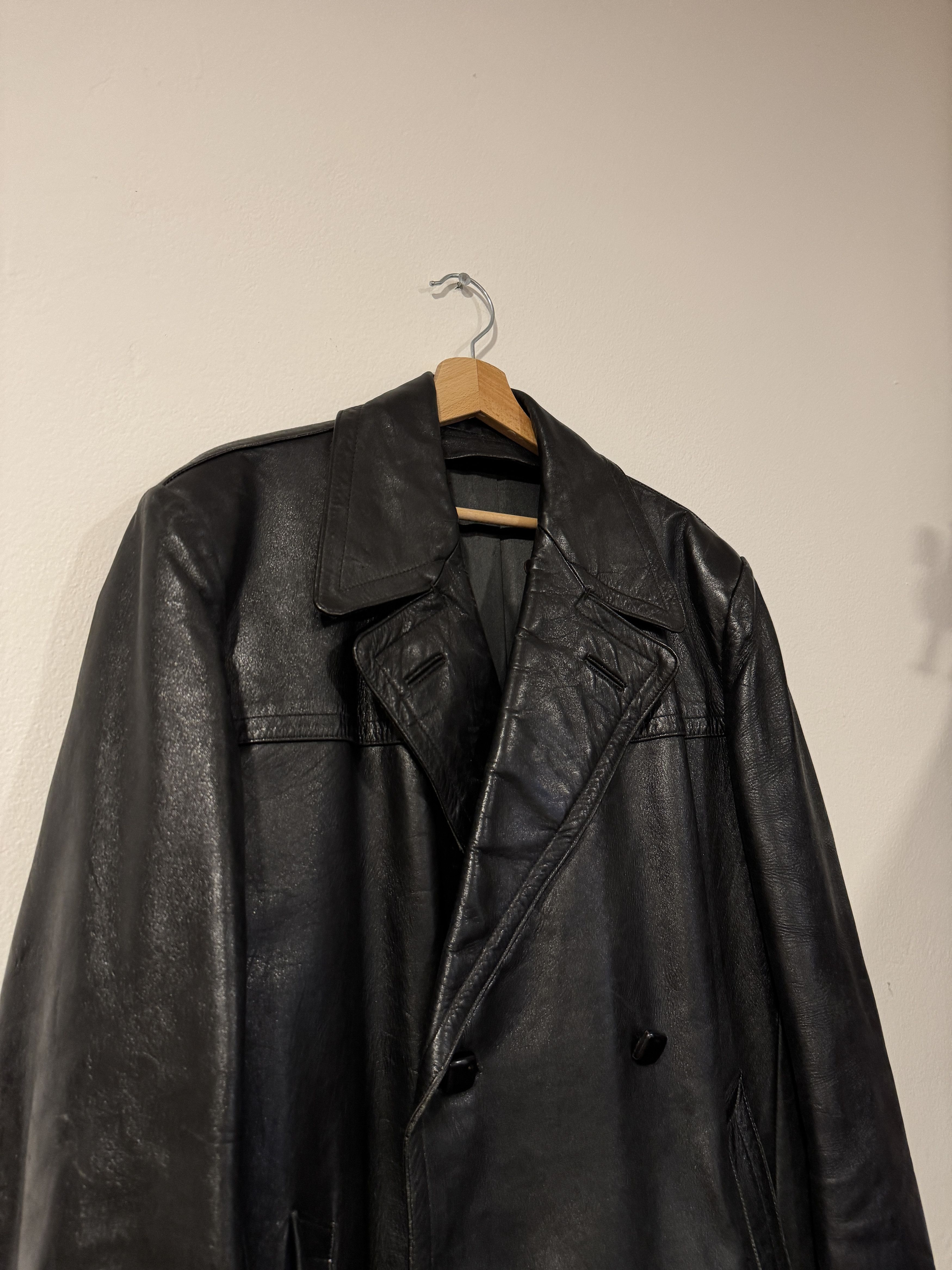 Vintage Leather trench coat vintage archive 80s tailored L Size US L / EU 52-54 / 3 - 10 Thumbnail