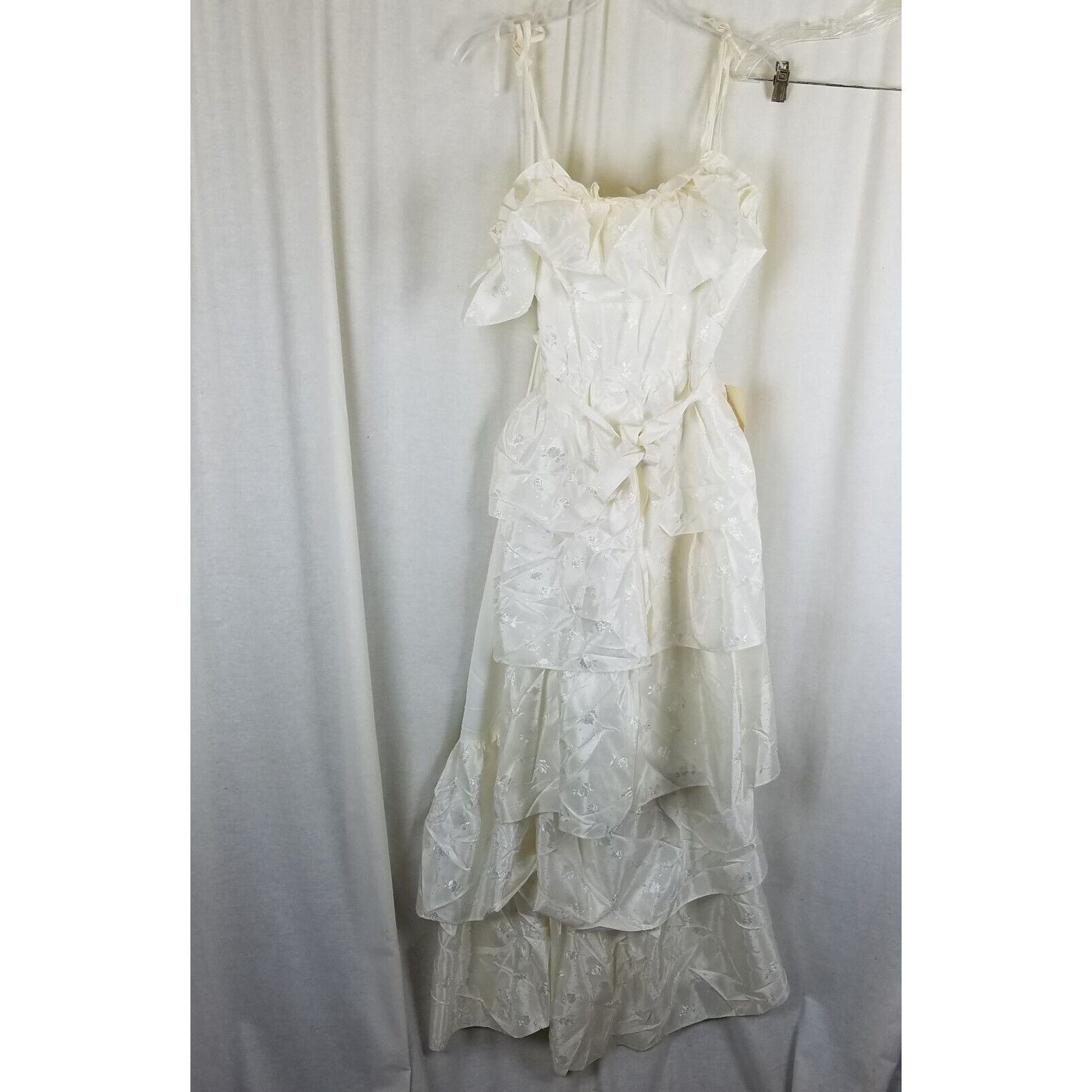 Vintage Tiered Ruffled Lace Short Maxi Dress Victorian Diamonds Run Size S / US 4 / IT 40 - 2 Thumbnail