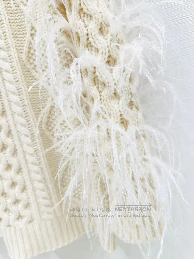 Valentino Valentino Feather milky white sweater Size S / US 4 / IT 40 - 5 Thumbnail